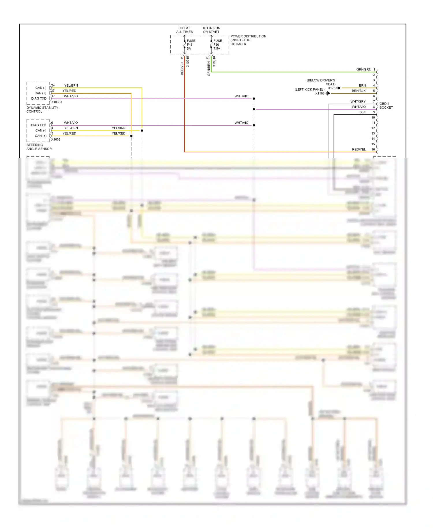 Wiring diagram electronic immobilizer control unit for BMW X3 E83 (2003-2006) (1 of 2)