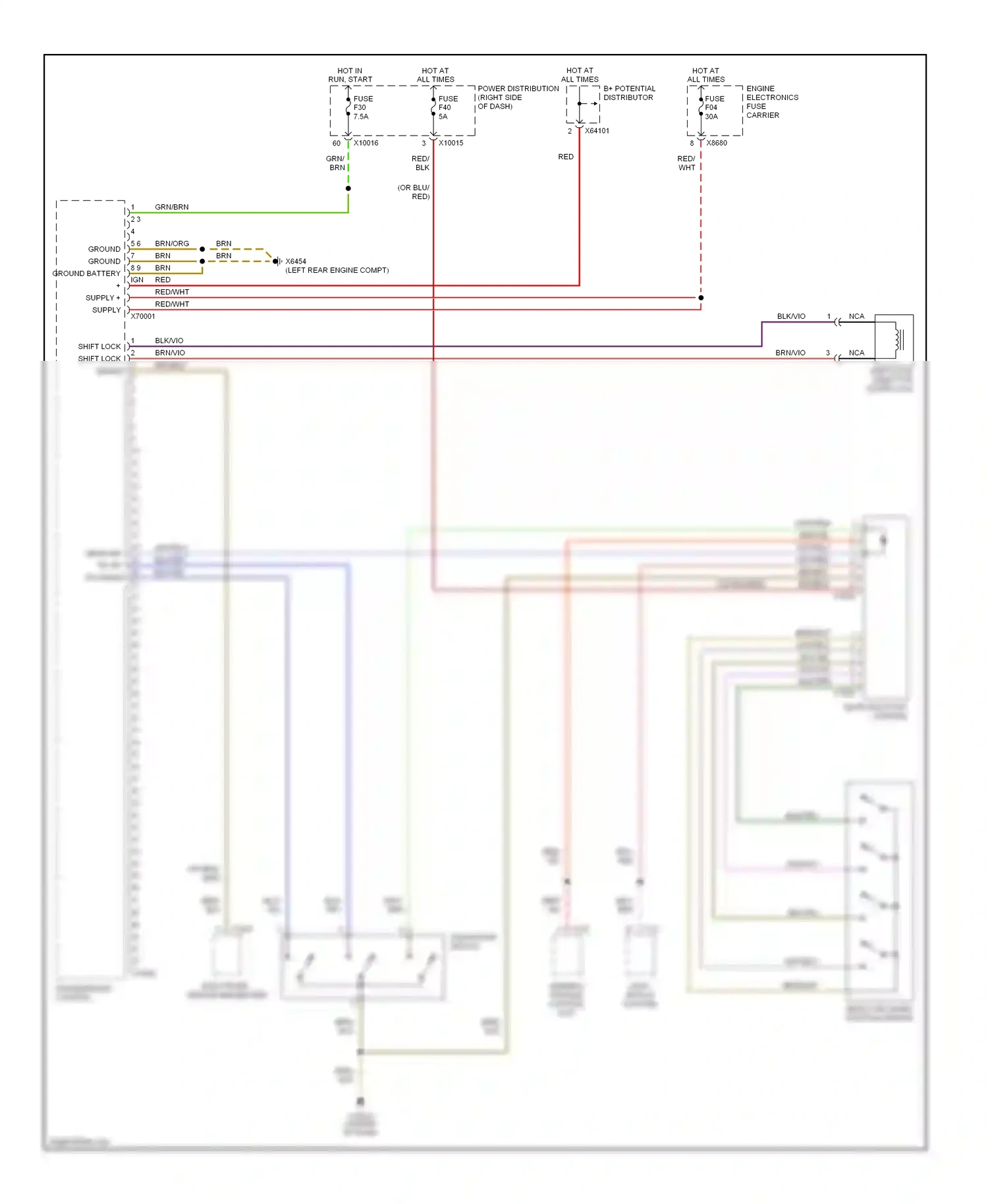BMW X3 E83 (2003-2006) (left rear engine compt) wiring diagram  (2 of 5)