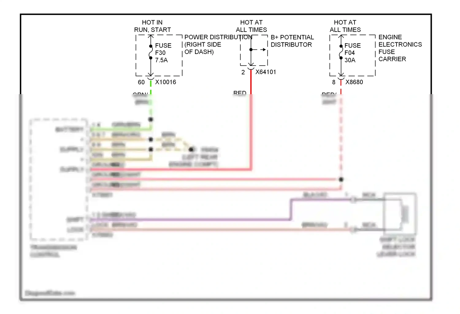 BMW X3 E83 (2003-2006) (left rear engine compt) wiring diagram  (3 of 5)