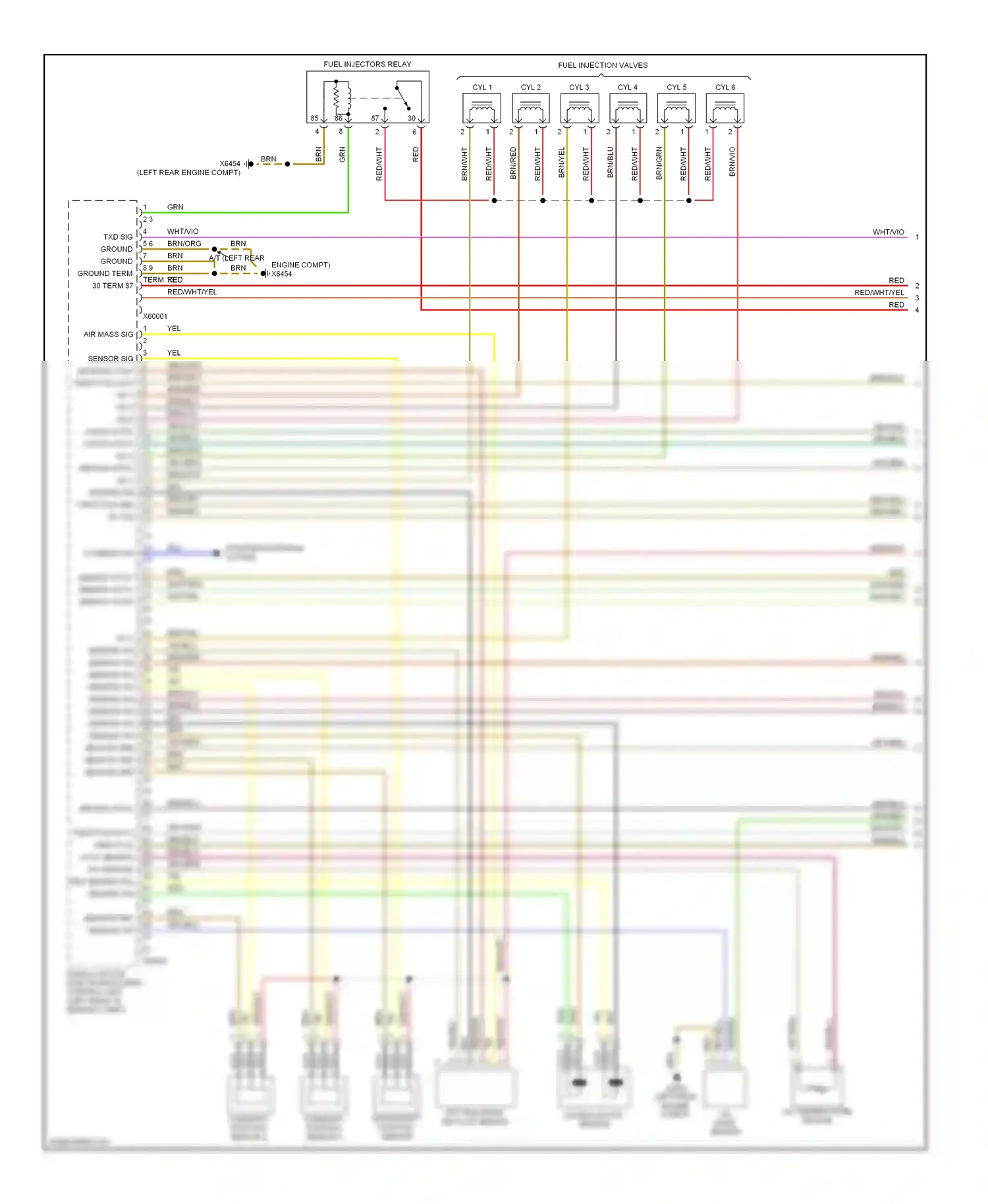 BMW X3 E83 (2003-2006) (left rear engine compt) wiring diagram  (4 of 5)