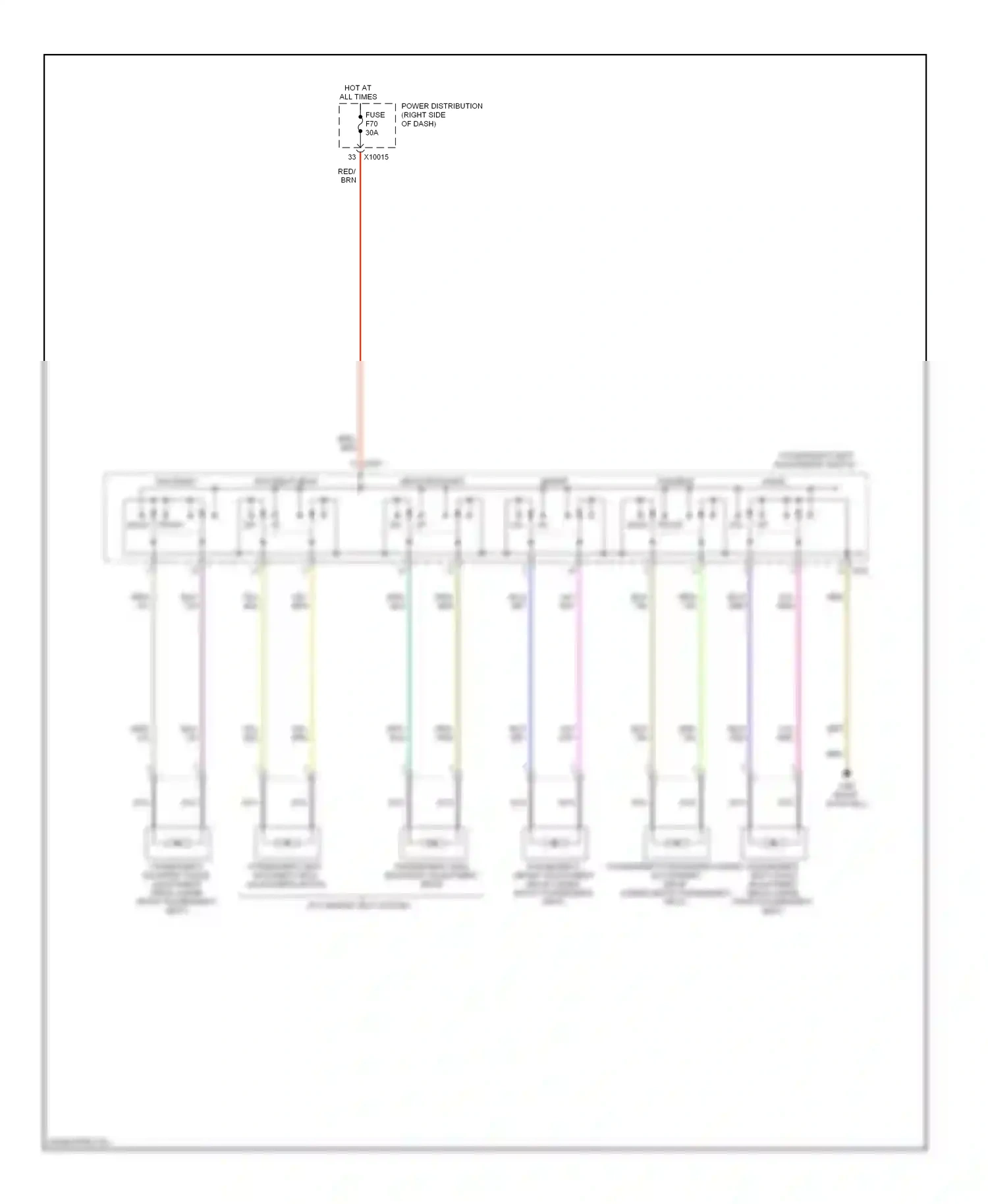 Wiring diagram passenger's seat adjustment switch for BMW X3 E83 (2003-2006) (1 of 2)