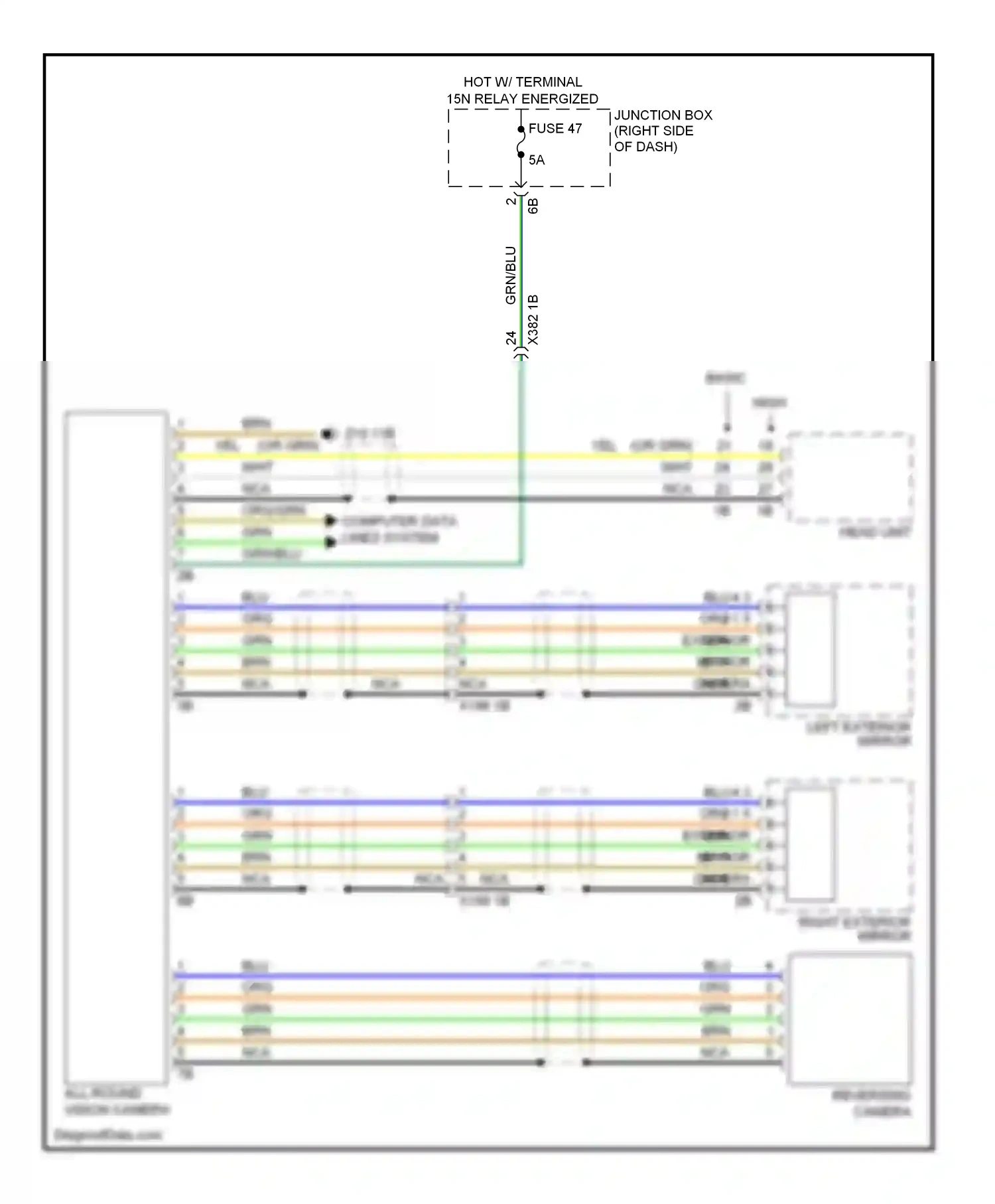 Wiring diagram all round vision camera for BMW X3 F25 (2010-2014) (7 of 7)