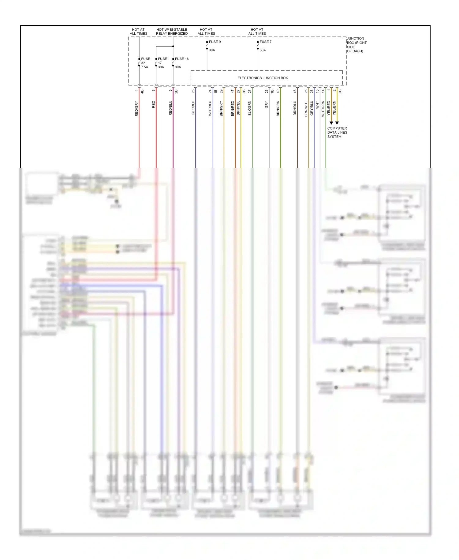 Wiring diagram footwell module for BMW X3 F25 (2010-2014) (25 of 25)