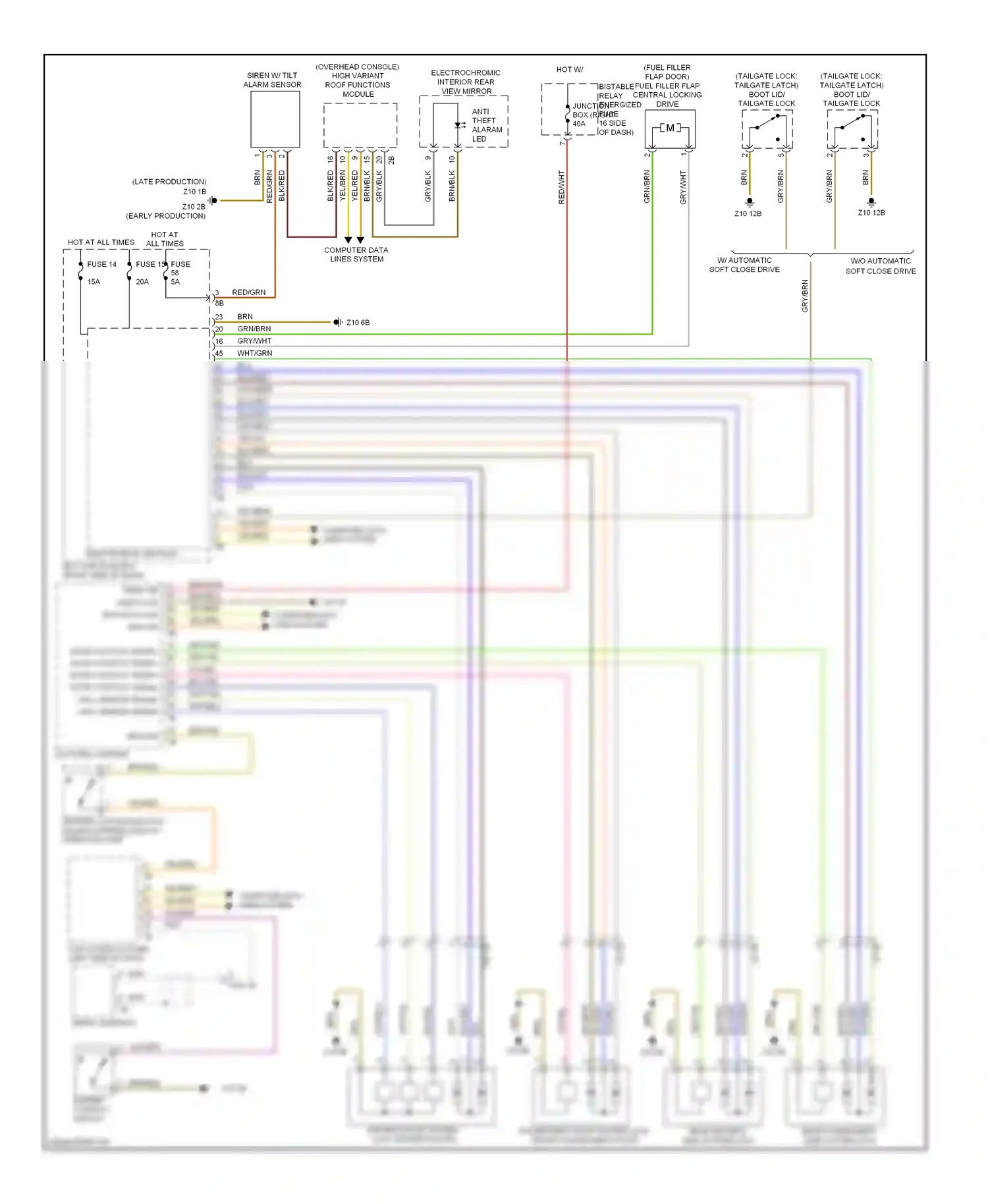Wiring diagram fuse 14 for BMW X3 F25 (2010-2014) (1 of 2)