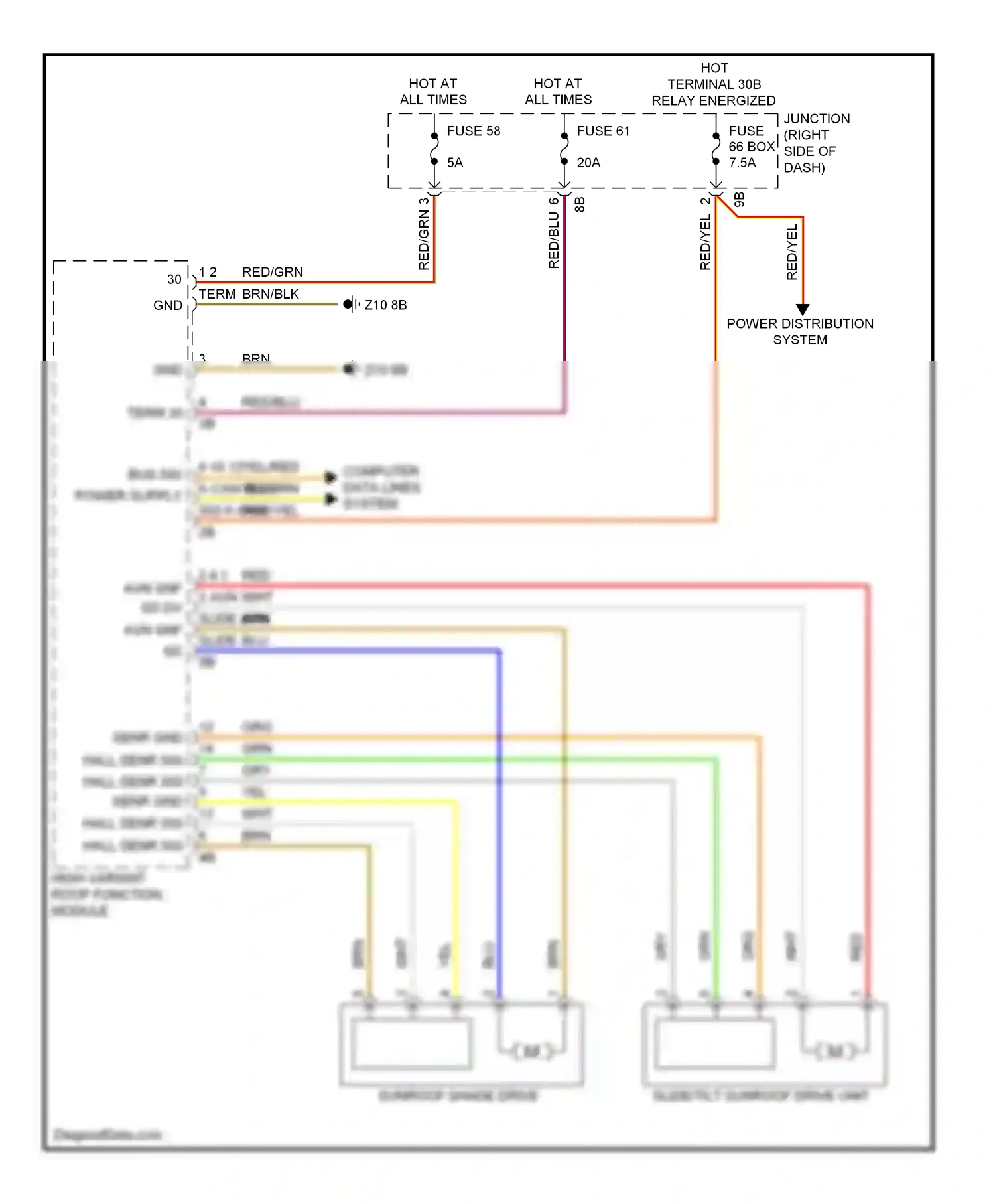 Wiring diagram fuse 61 for BMW X3 F25 (2010-2014) (2 of 2)