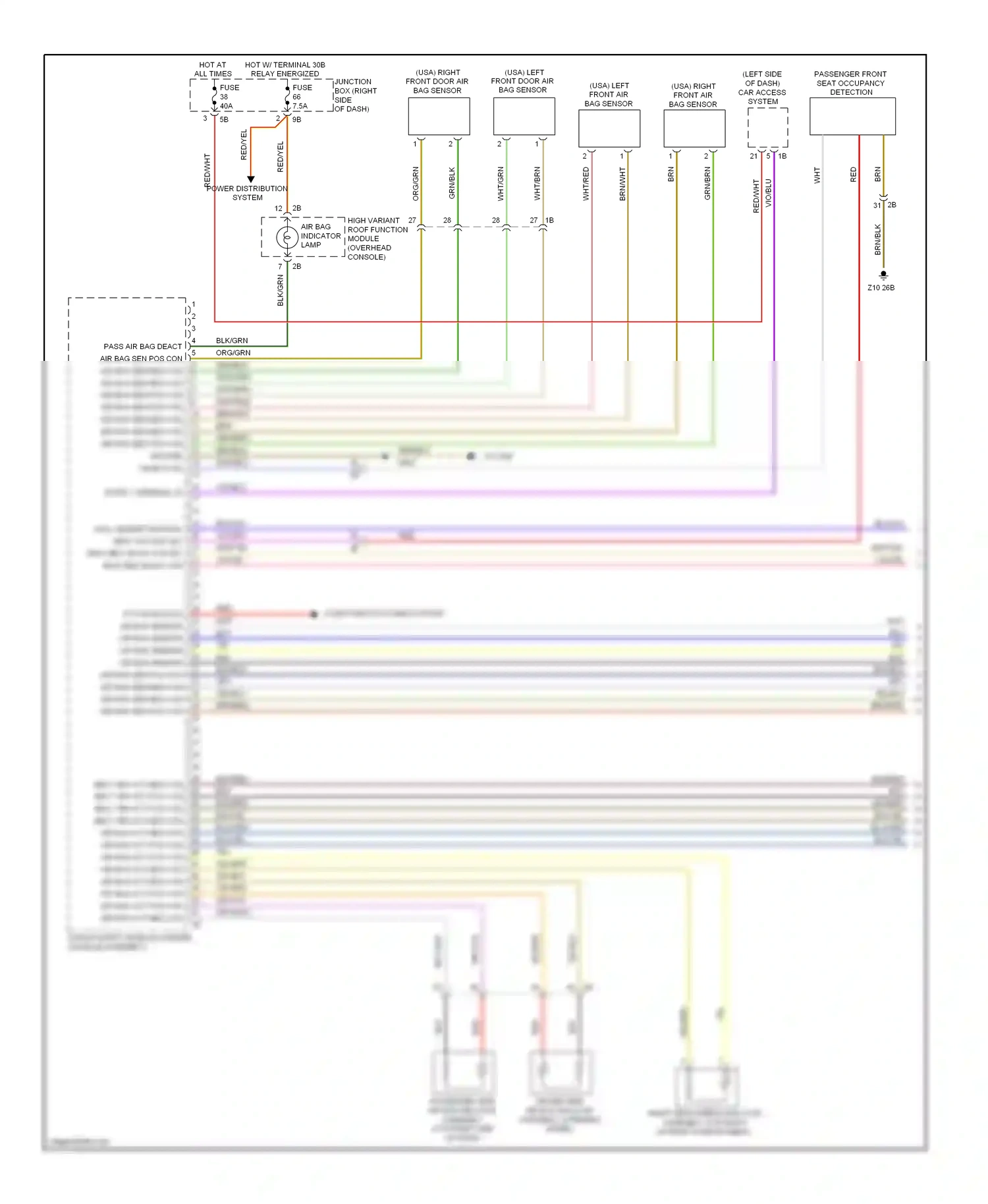 BMW X3 F25 (2010-2014) high variant roof function module (overhead console) wiring diagram  (2 of 2)