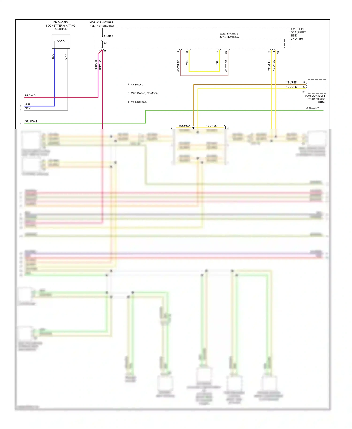 BMW X3 F25 (2010-2014) high variant roof function module (overhead console) wiring diagram  (1 of 2)