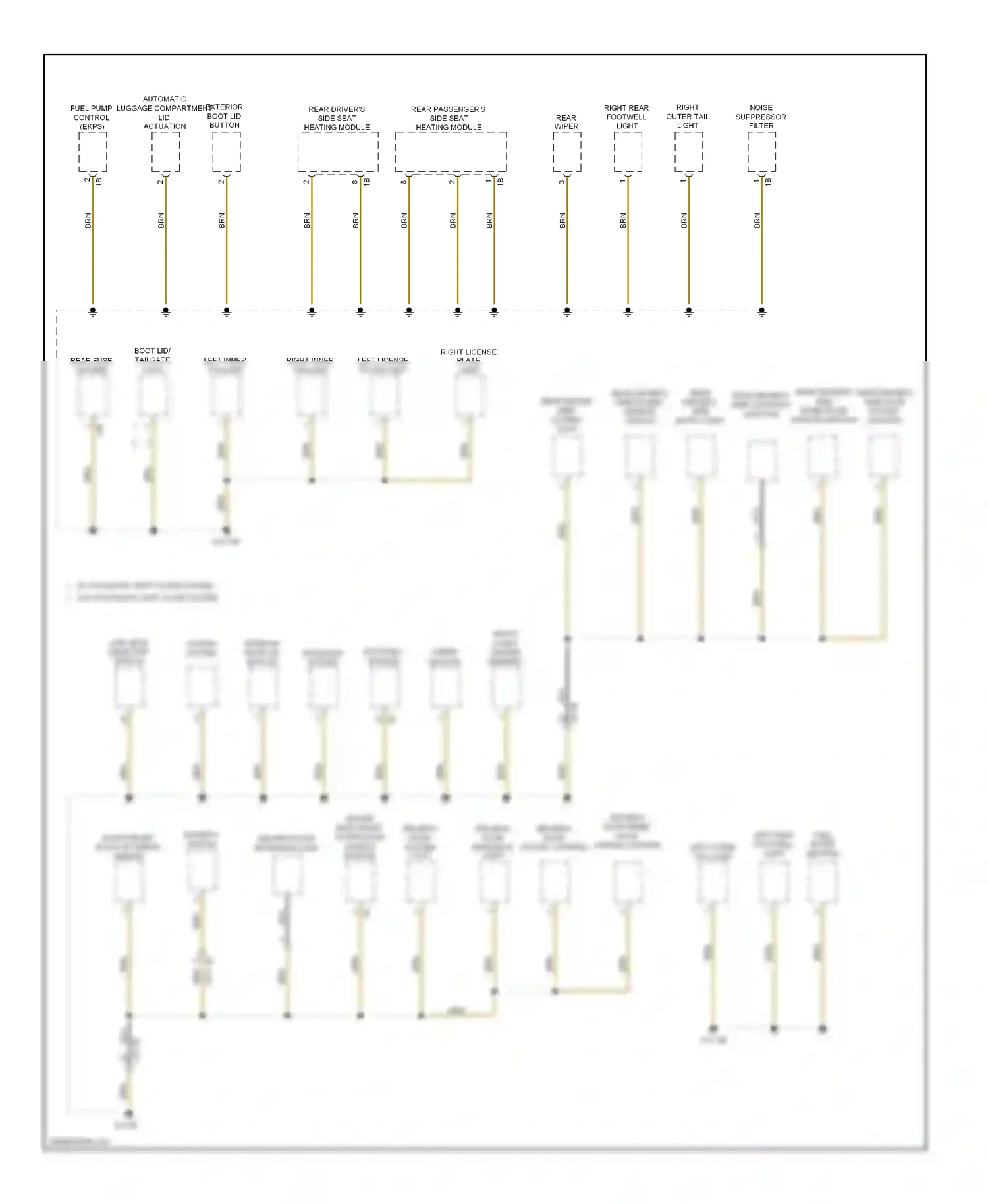 Wiring diagram interior rear lid button for BMW X3 F25 (2010-2014) (1 of 3)