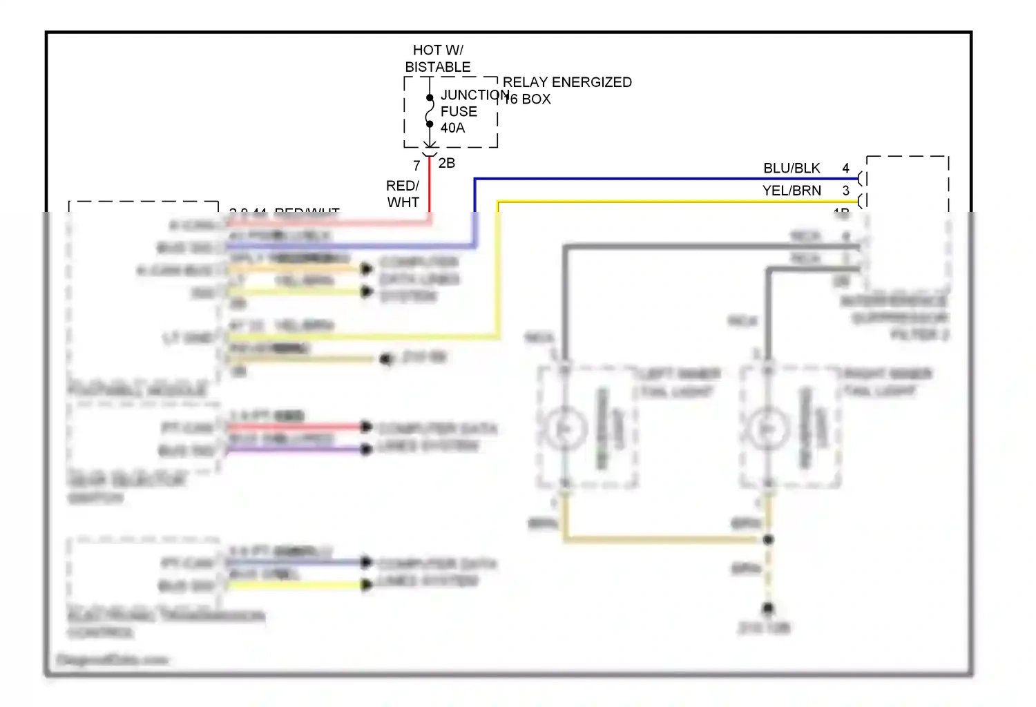 Wiring diagram left inner tail- light for BMW X3 F25 (2010-2014) (1 of 1)