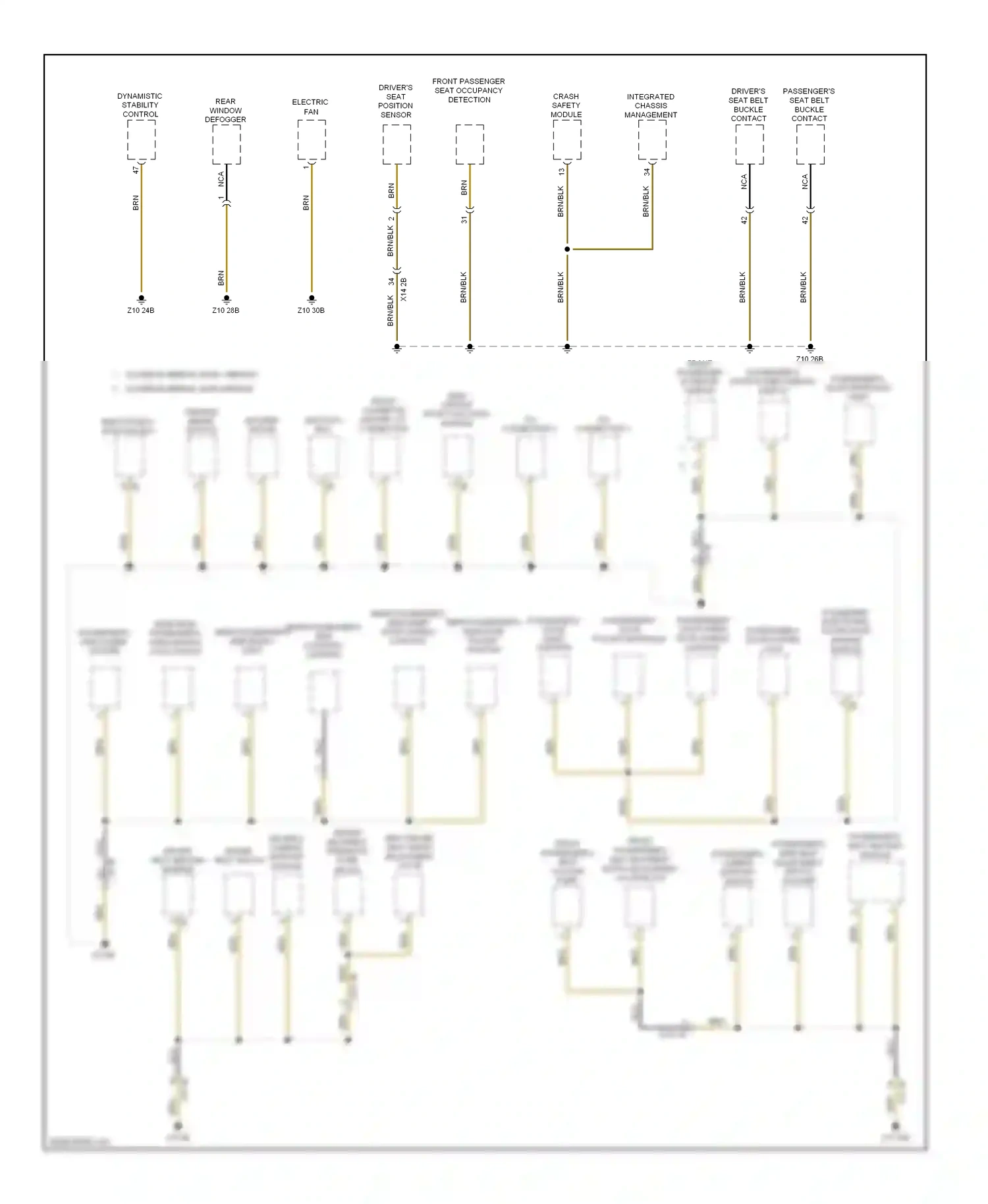 Wiring diagram passenger's door system lock for BMW X3 F25 (2010-2014) (1 of 1)