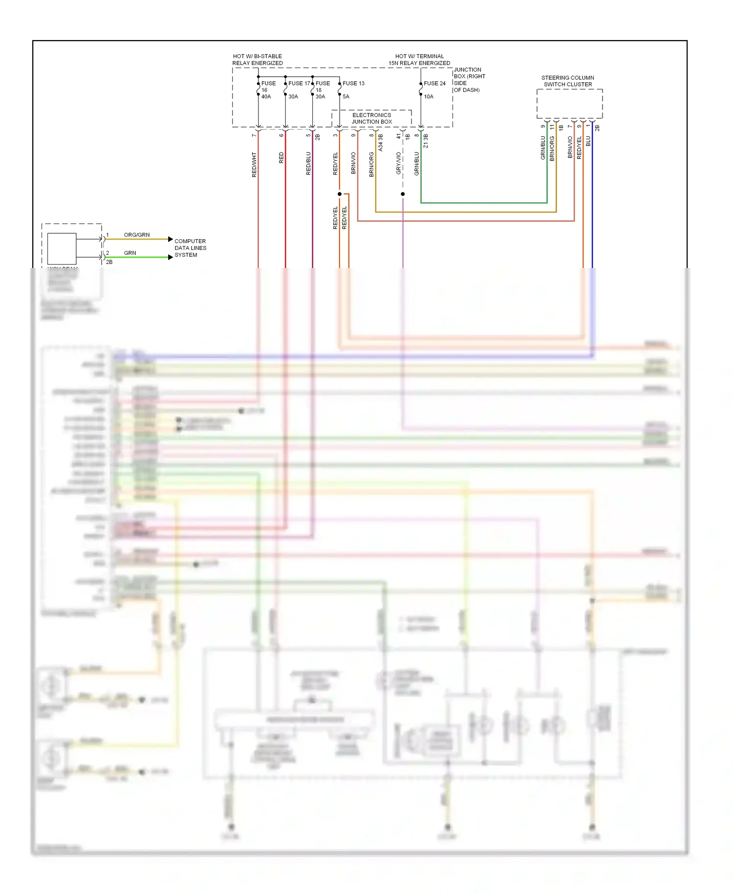 BMW X3 F25 (2010-2014) shutter wiring diagram  (1 of 1)