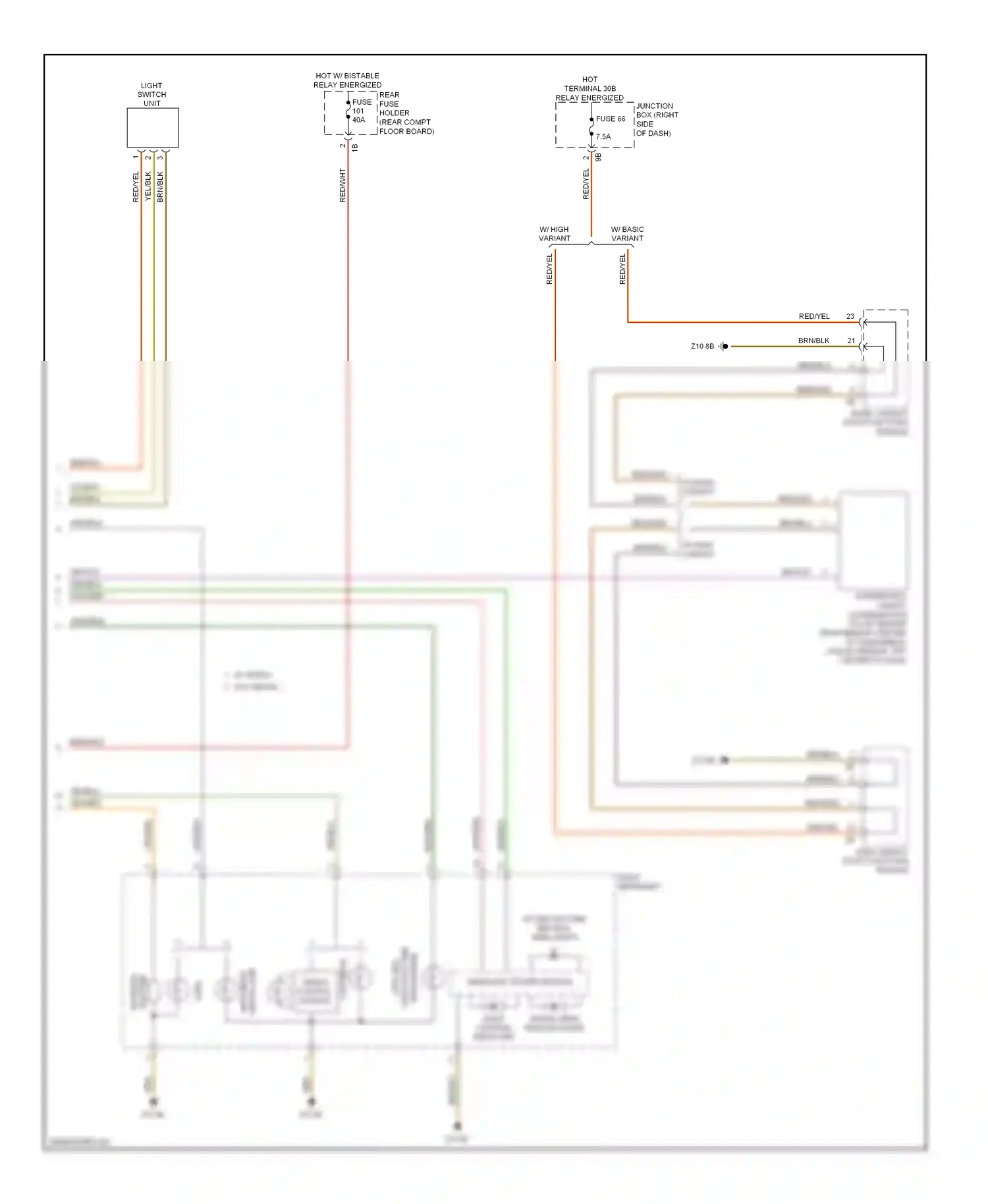 Wiring diagram w/ basic variant for BMW X3 F25 (2010-2014) (1 of 2)