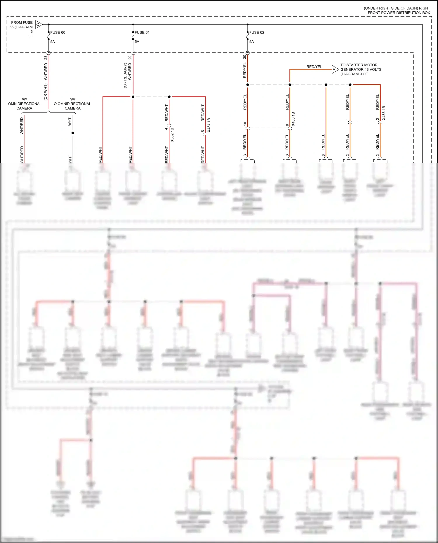 Wiring diagram bottom front passenger's side dashboard lighting for BMW X3 G01 facelift (2021-2024) (4 of 4)