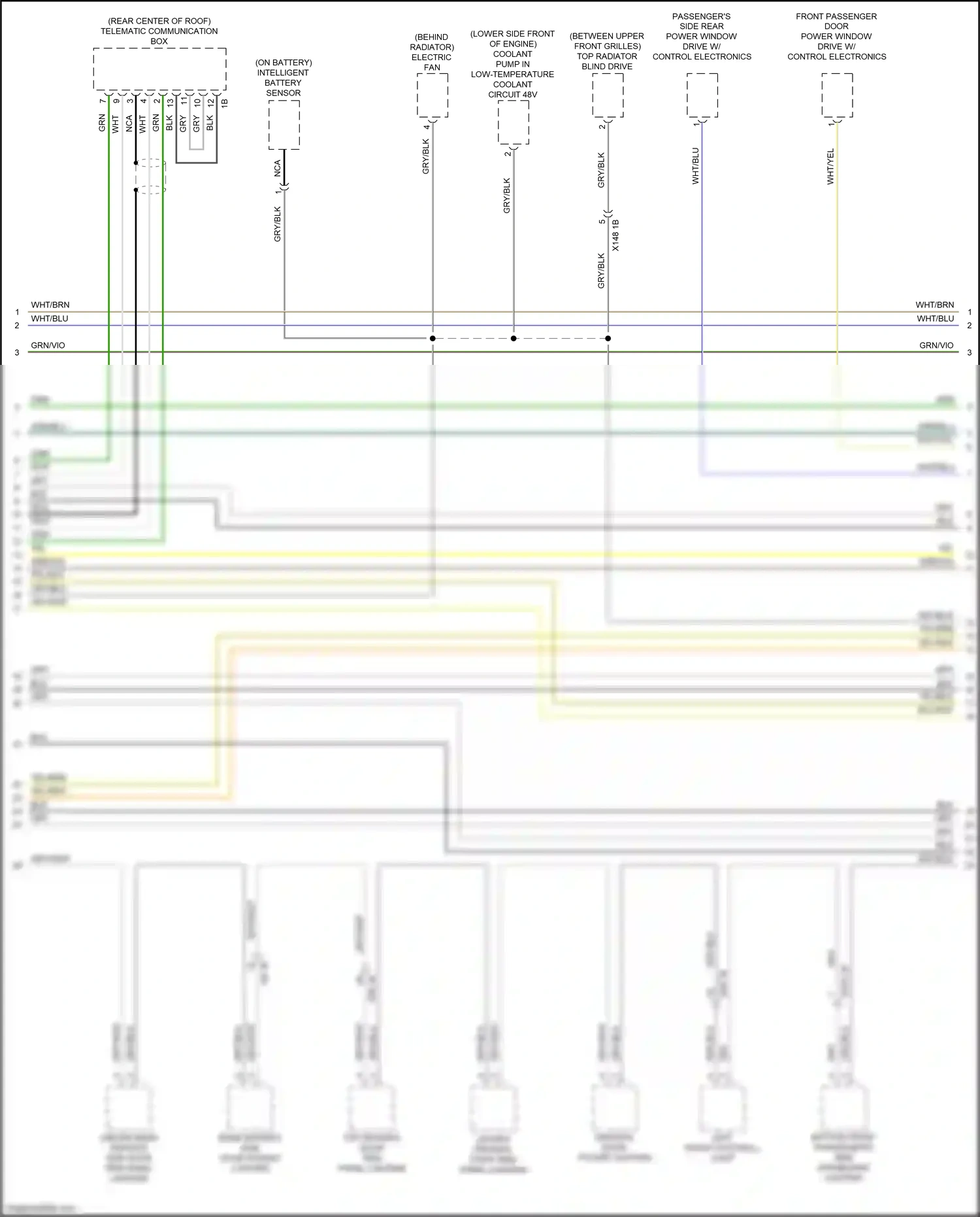 Wiring diagram bottom front passenger's side dashboard lighting for BMW X3 G01 facelift (2021-2024) (1 of 4)