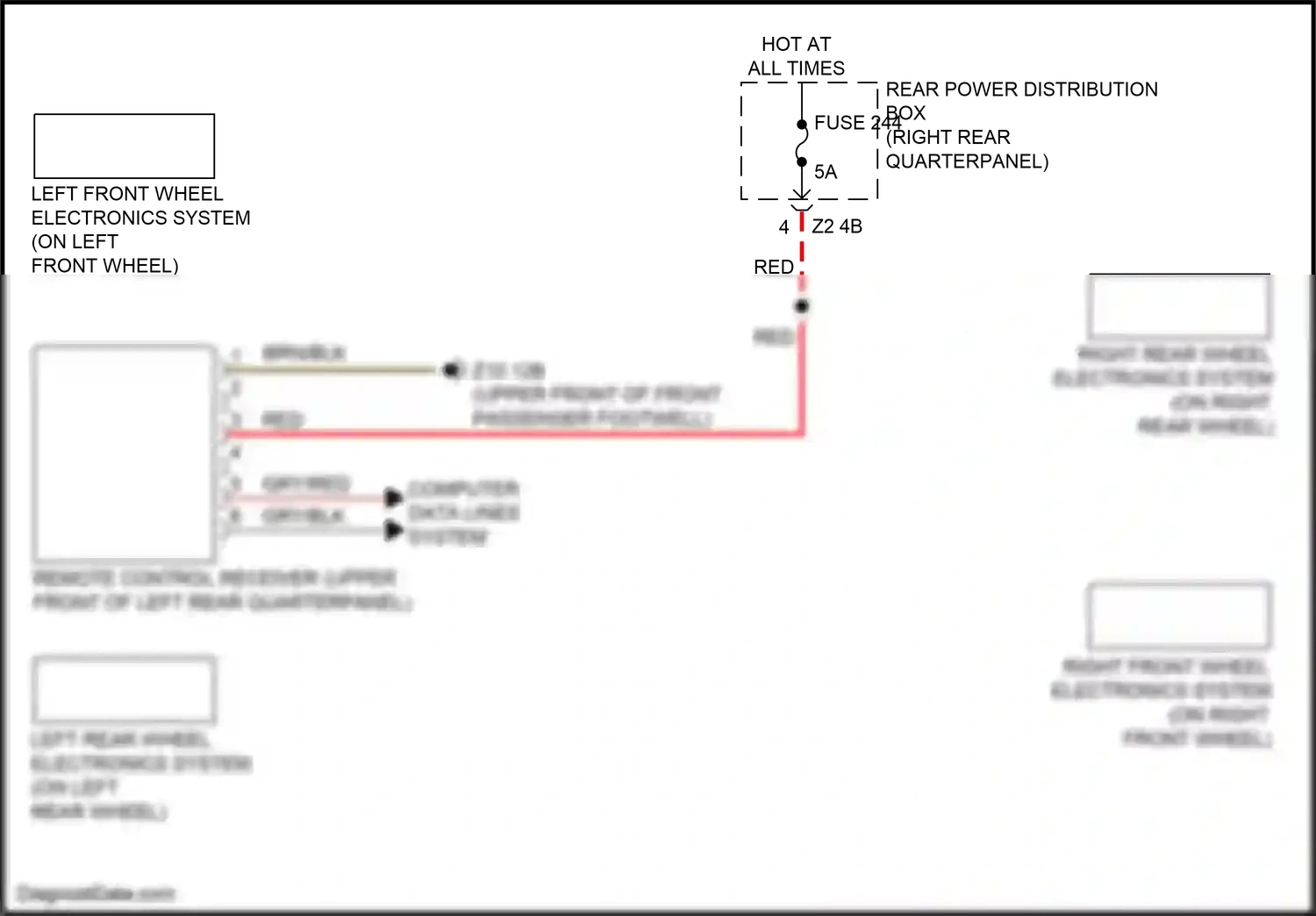 Wiring diagram left front wheel electronics system for BMW X3 G01 facelift (2021-2024) (1 of 1)