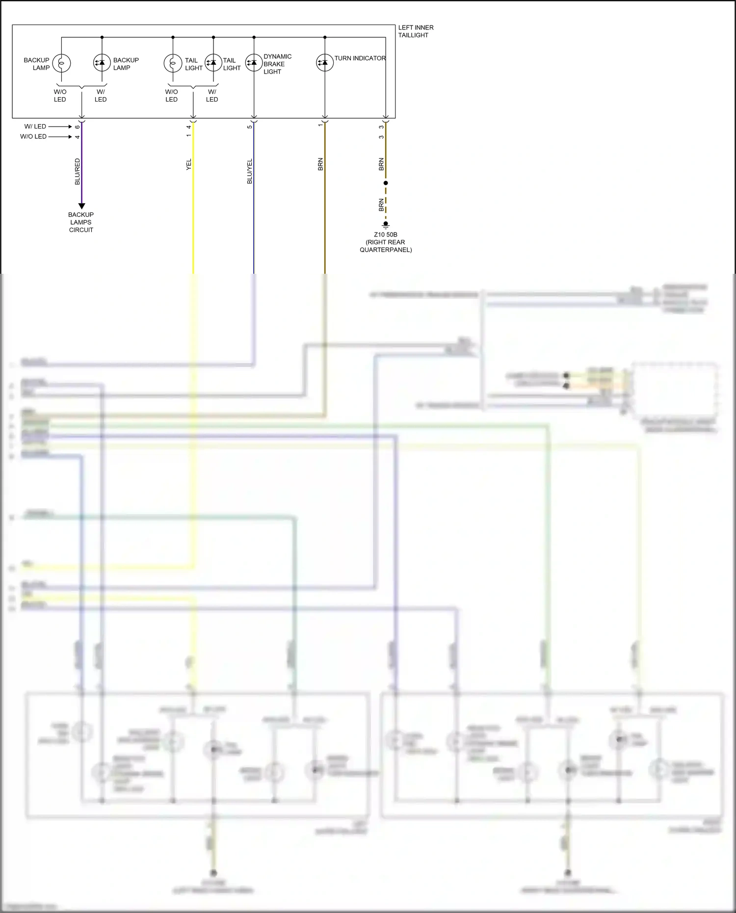 Wiring diagram left outer taillight for BMW X3 G01 facelift (2021-2024) (1 of 2)