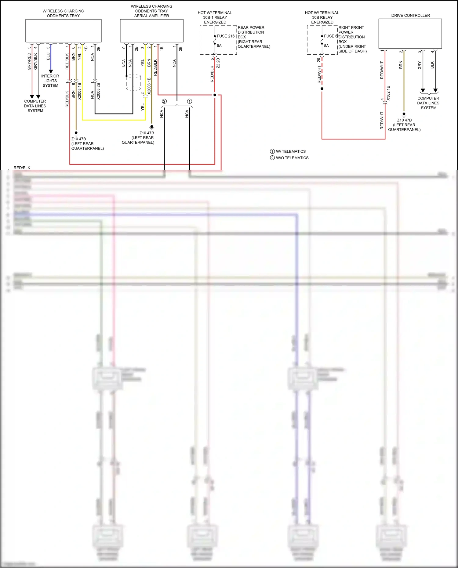 Wiring diagram right front mid-range speaker for BMW X3 G01 facelift (2021-2024) (2 of 15)