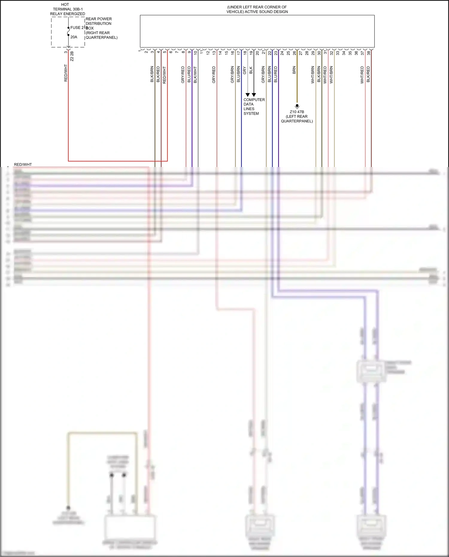 Wiring diagram right front mid-range speaker for BMW X3 G01 facelift (2021-2024) (1 of 15)