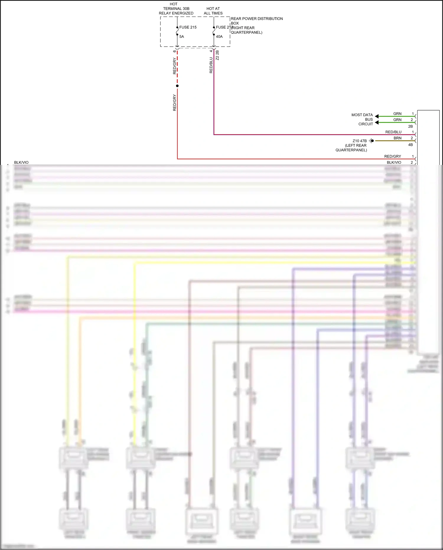 Wiring diagram right front mid-range speaker for BMW X3 G01 facelift (2021-2024) (10 of 15)