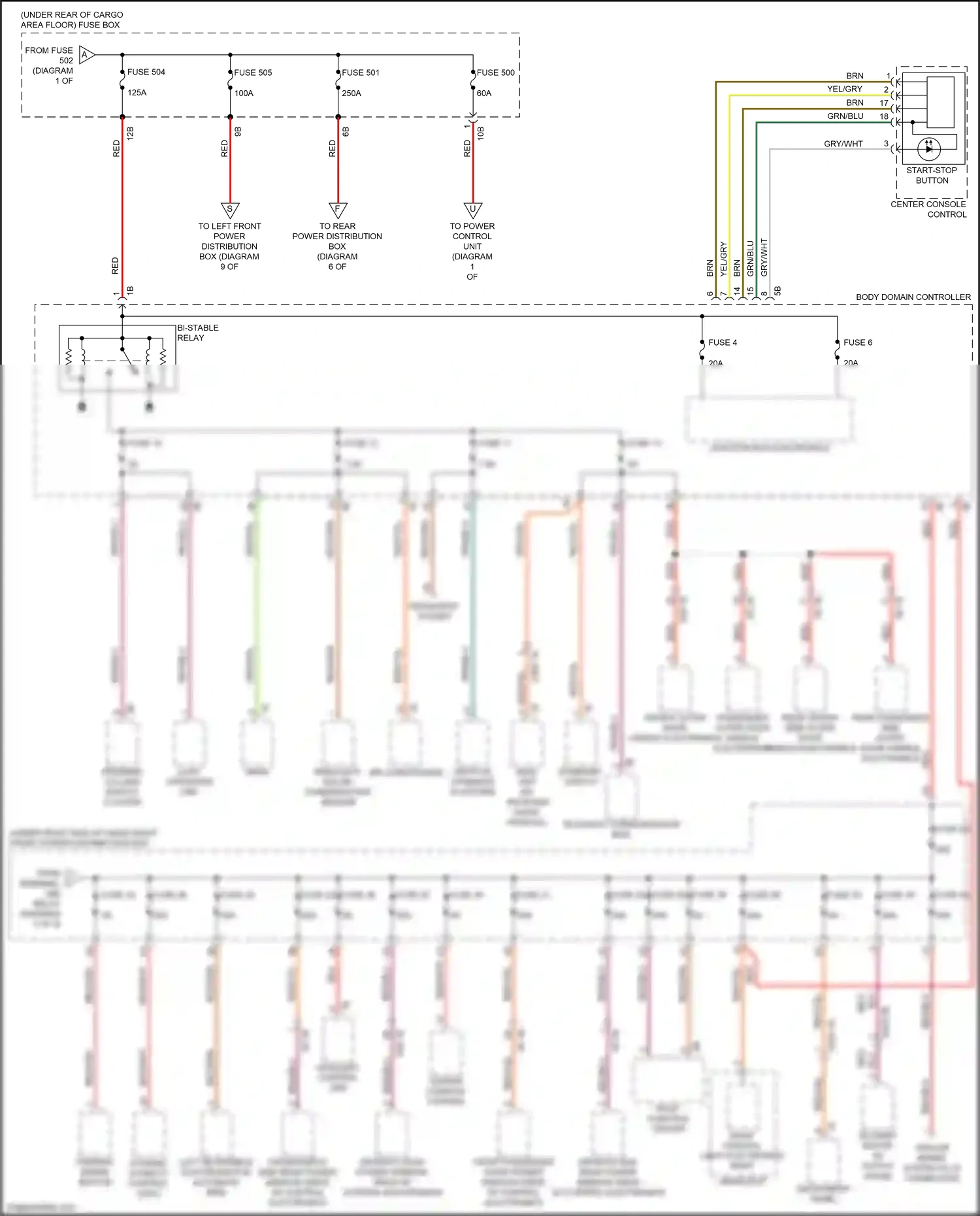 Wiring diagram start-stop button for BMW X3 G01 facelift (2021-2024) (2 of 3)