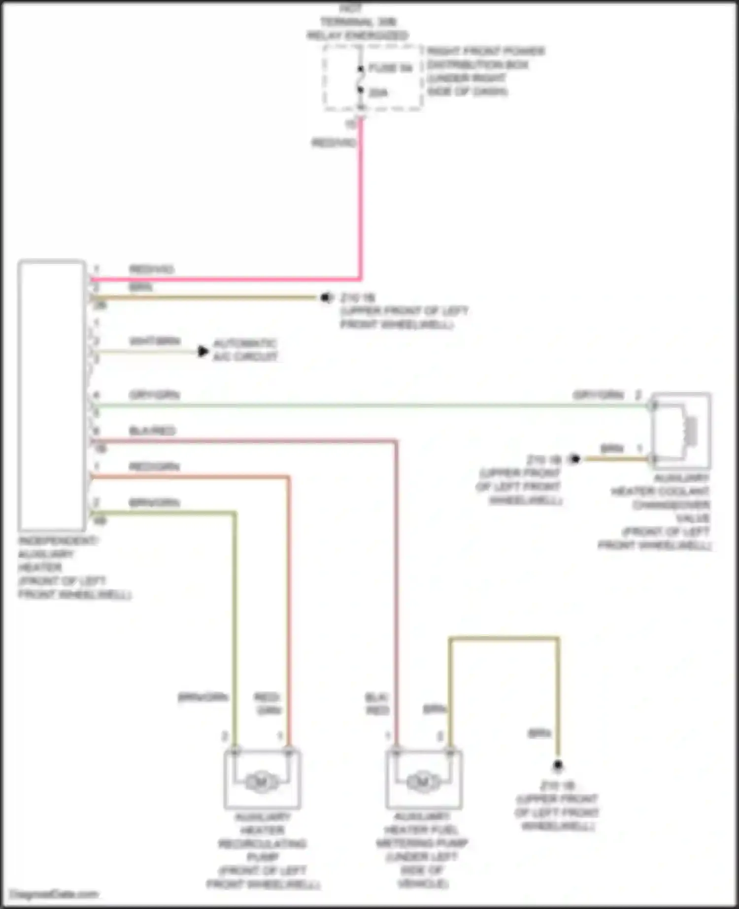 Wiring diagram auxiliary heater recirculating pump for BMW X3 G01 (2017-2021) (1 of 1)