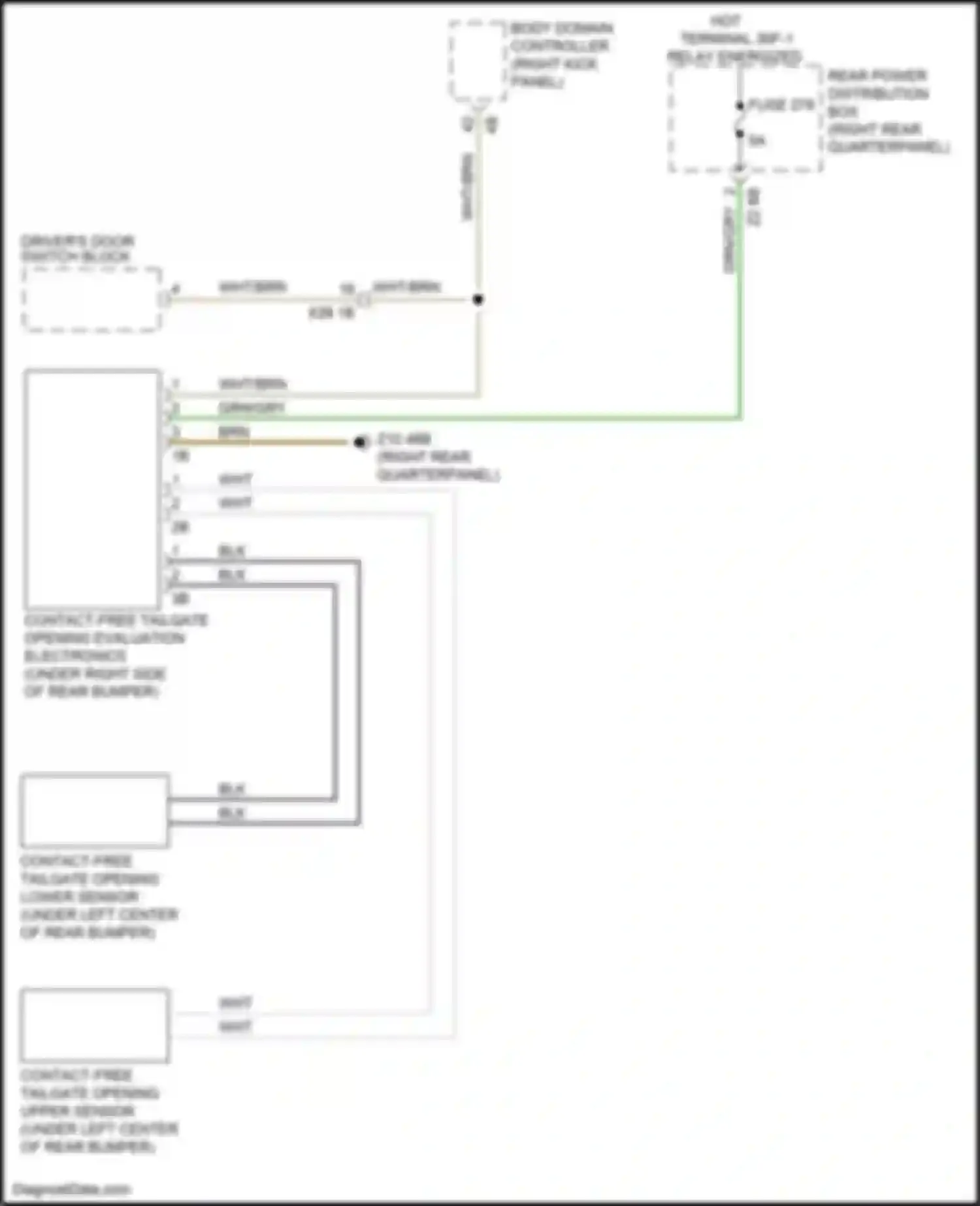 Wiring diagram contact free tailgate opening evaluation electronics for BMW X3 G01 (2017-2021) (2 of 8)