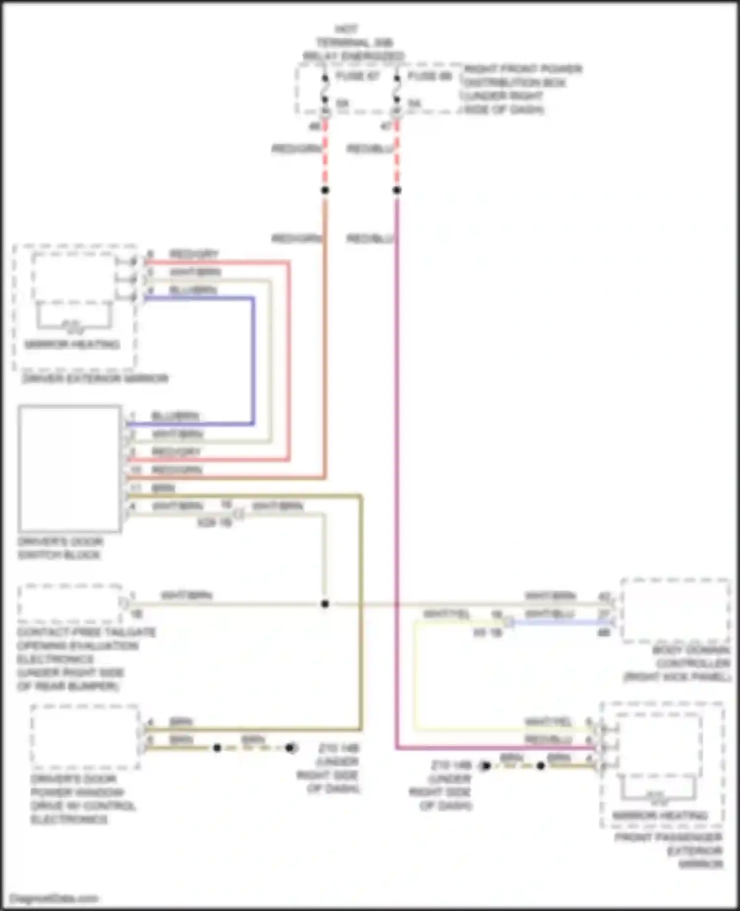 Wiring diagram driver's door power window drive w/ control electronics for BMW X3 G01 (2017-2021) (3 of 10)
