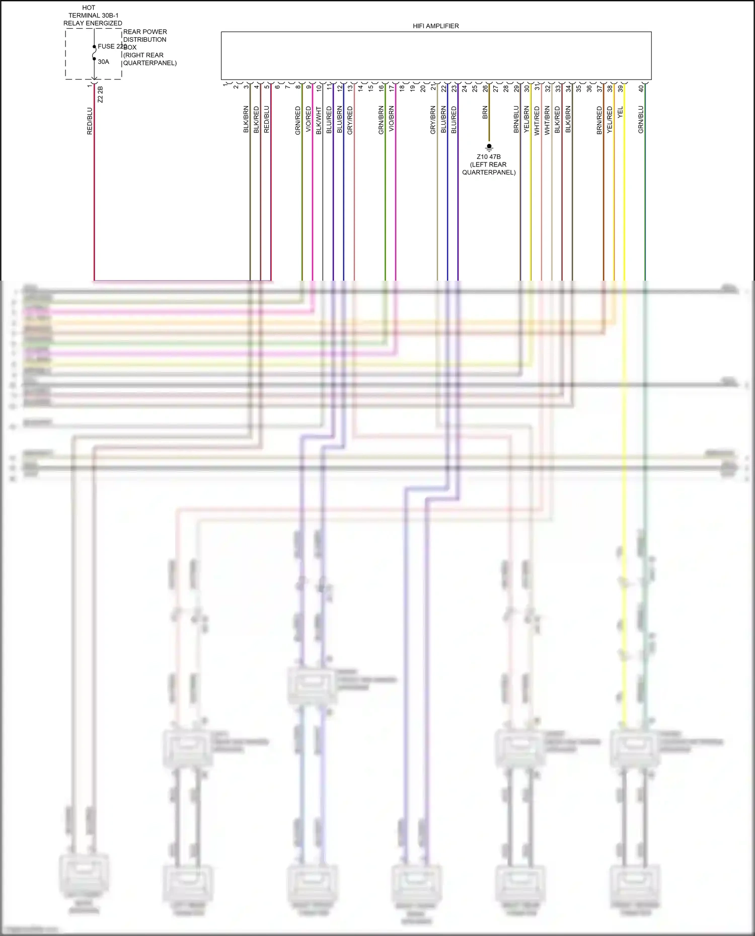 BMW X3 G01 (2017-2021) hifi amplifier wiring diagram  (2 of 5)