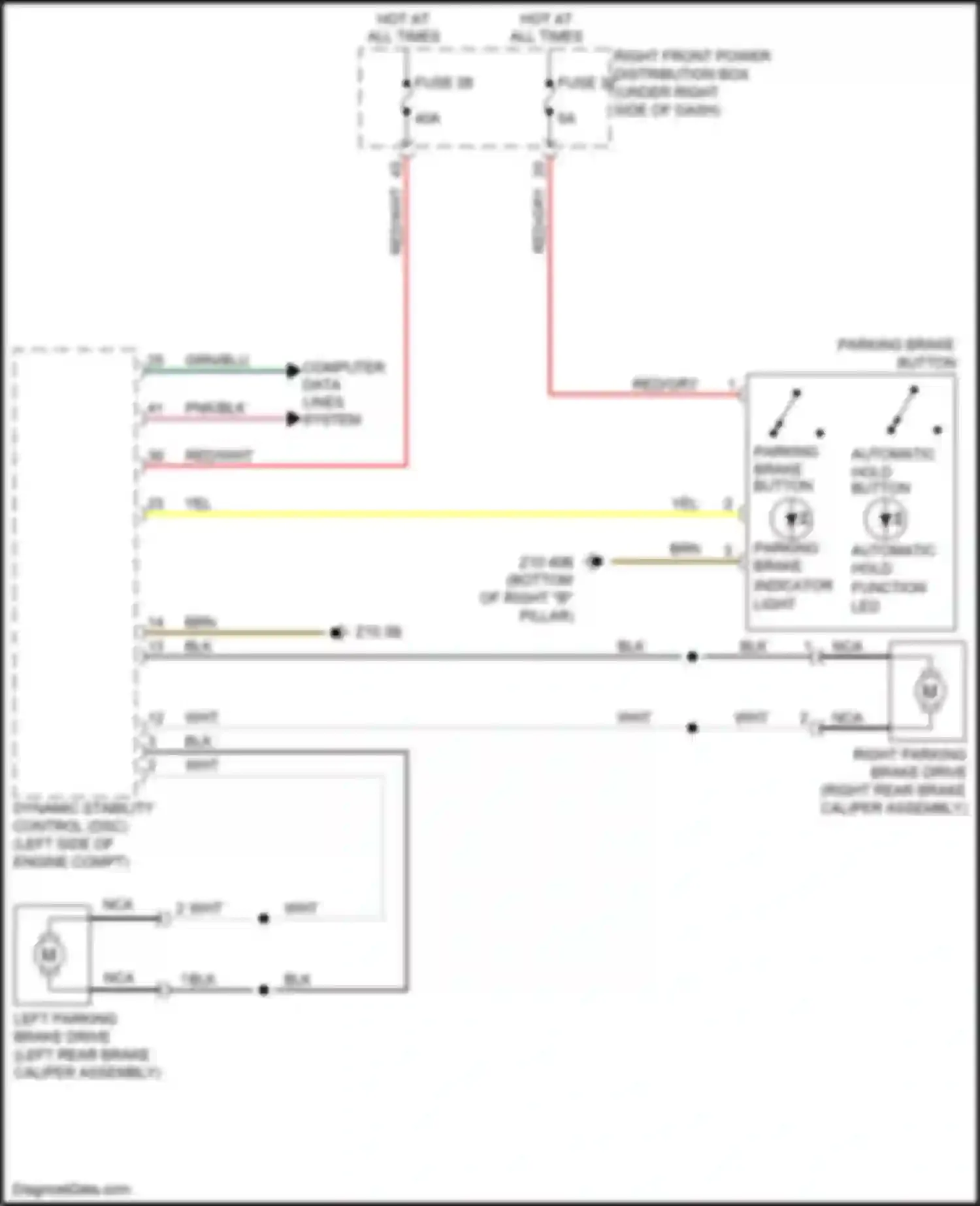 Wiring diagram parking brake indicator light for BMW X3 G01 (2017-2021) (2 of 2)