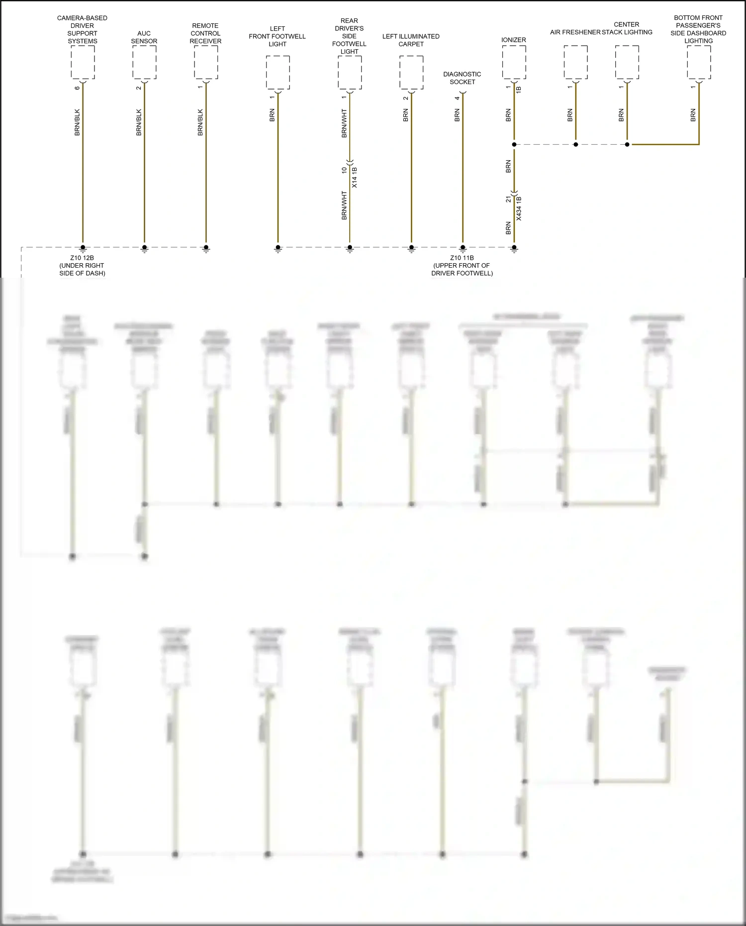 Wiring diagram right rear interior light for BMW X3 G01 (2017-2021) (2 of 3)