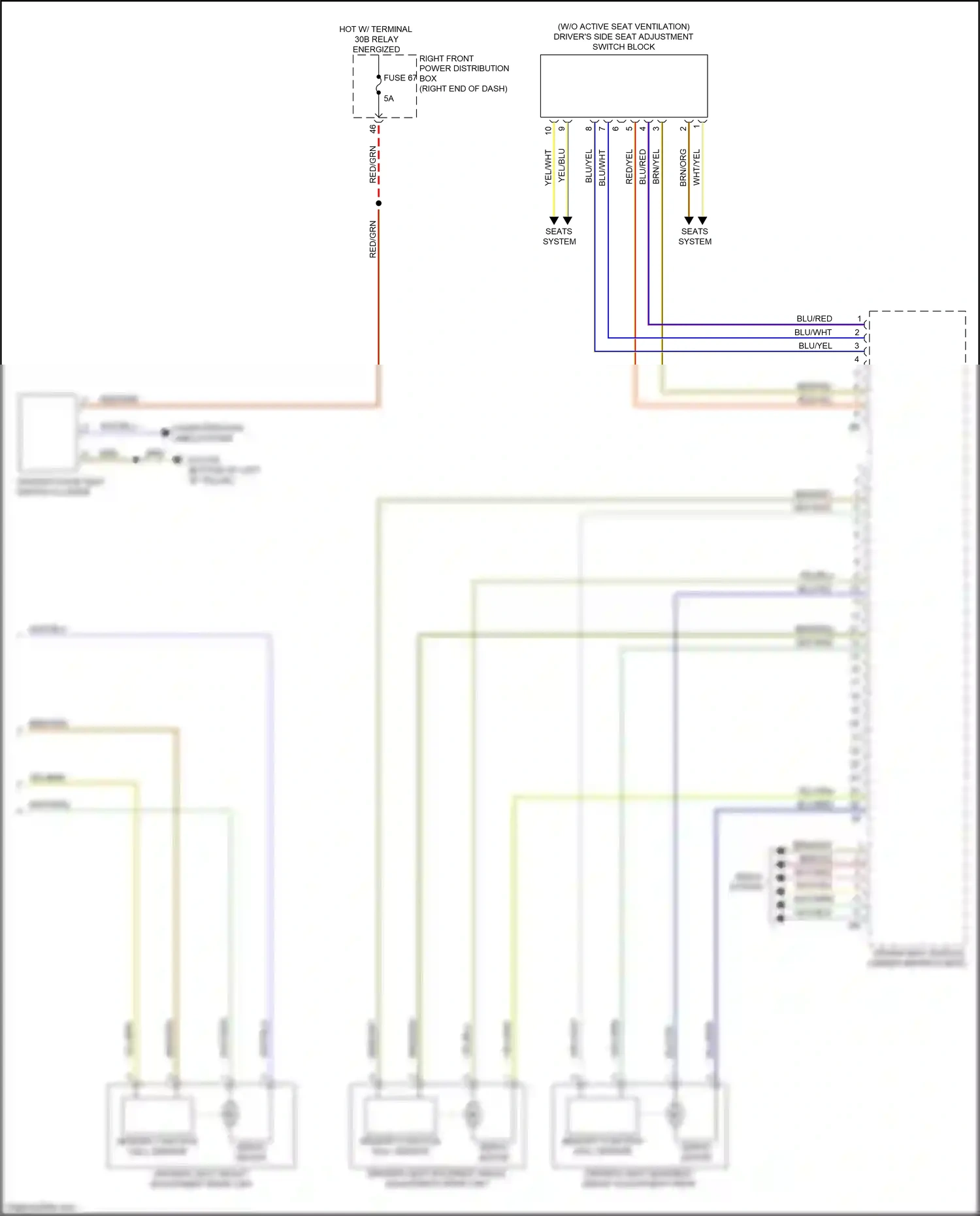 BMW X4 M F98 facelift (2021-2024) memory function hall sensor wiring diagram  (2 of 2)