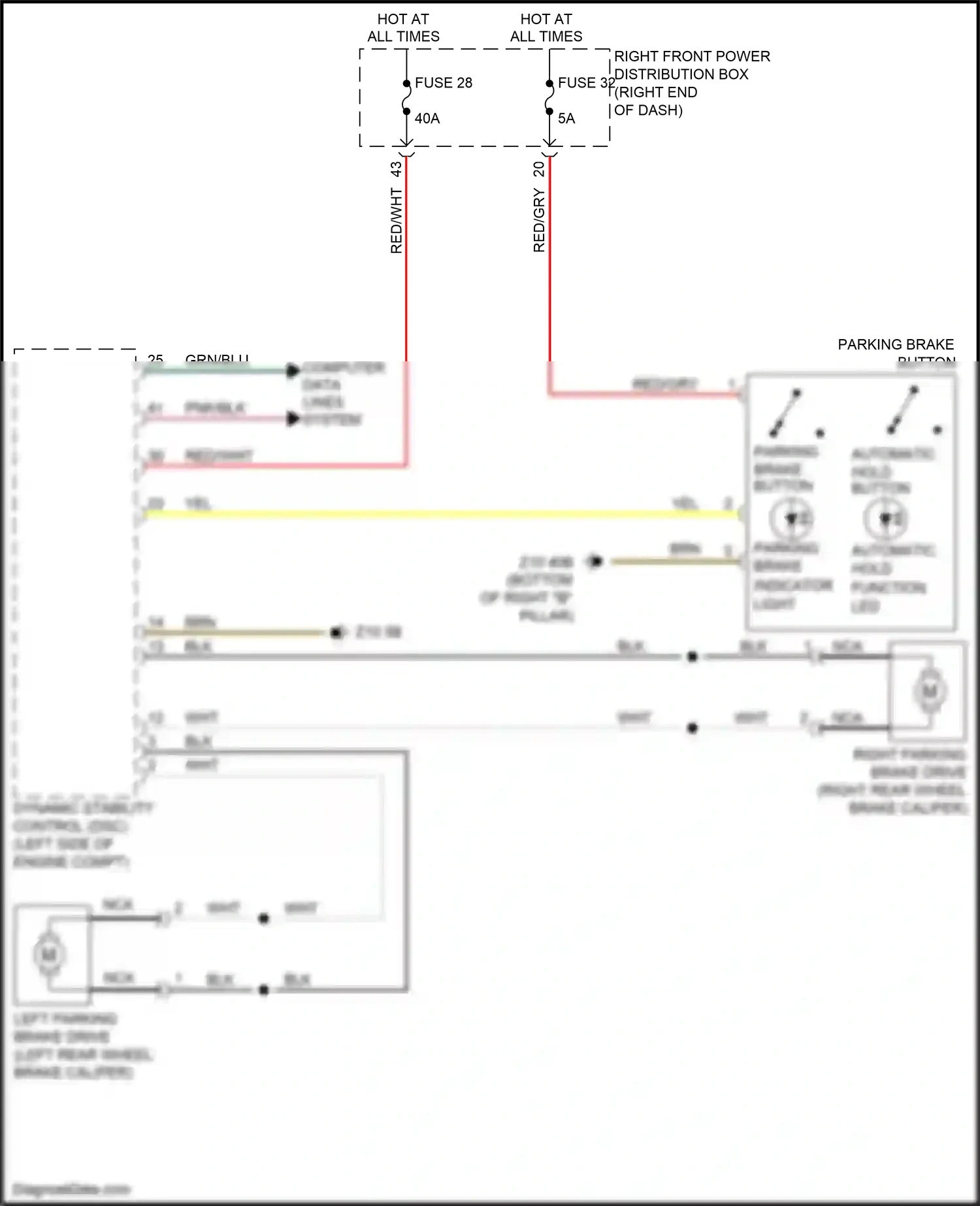 BMW X4 M F98 (2019-2021) automatic hold button wiring diagram  (2 of 2)