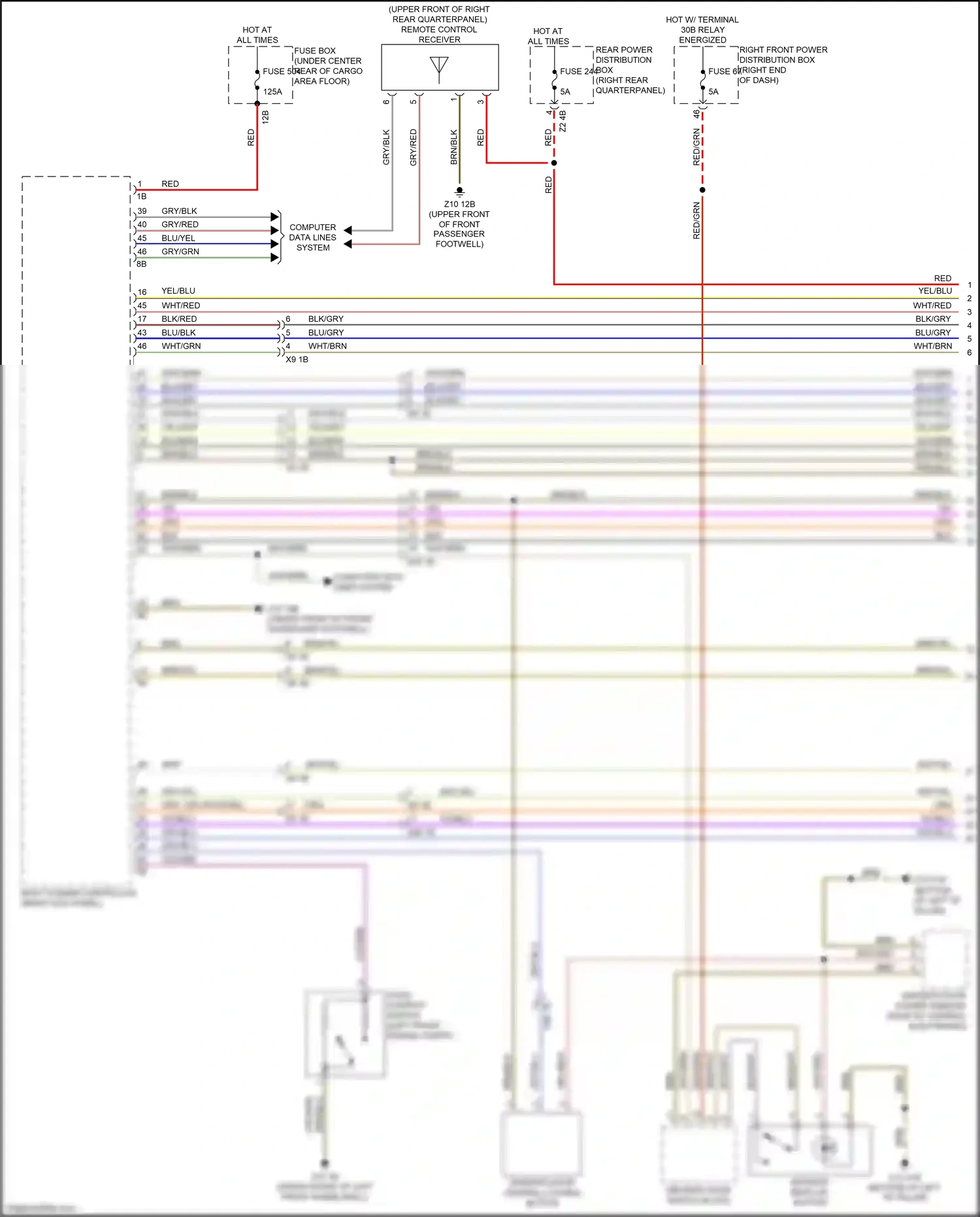 BMW X4 M F98 (2019-2021) (left front engine compt) wiring diagram  (1 of 2)