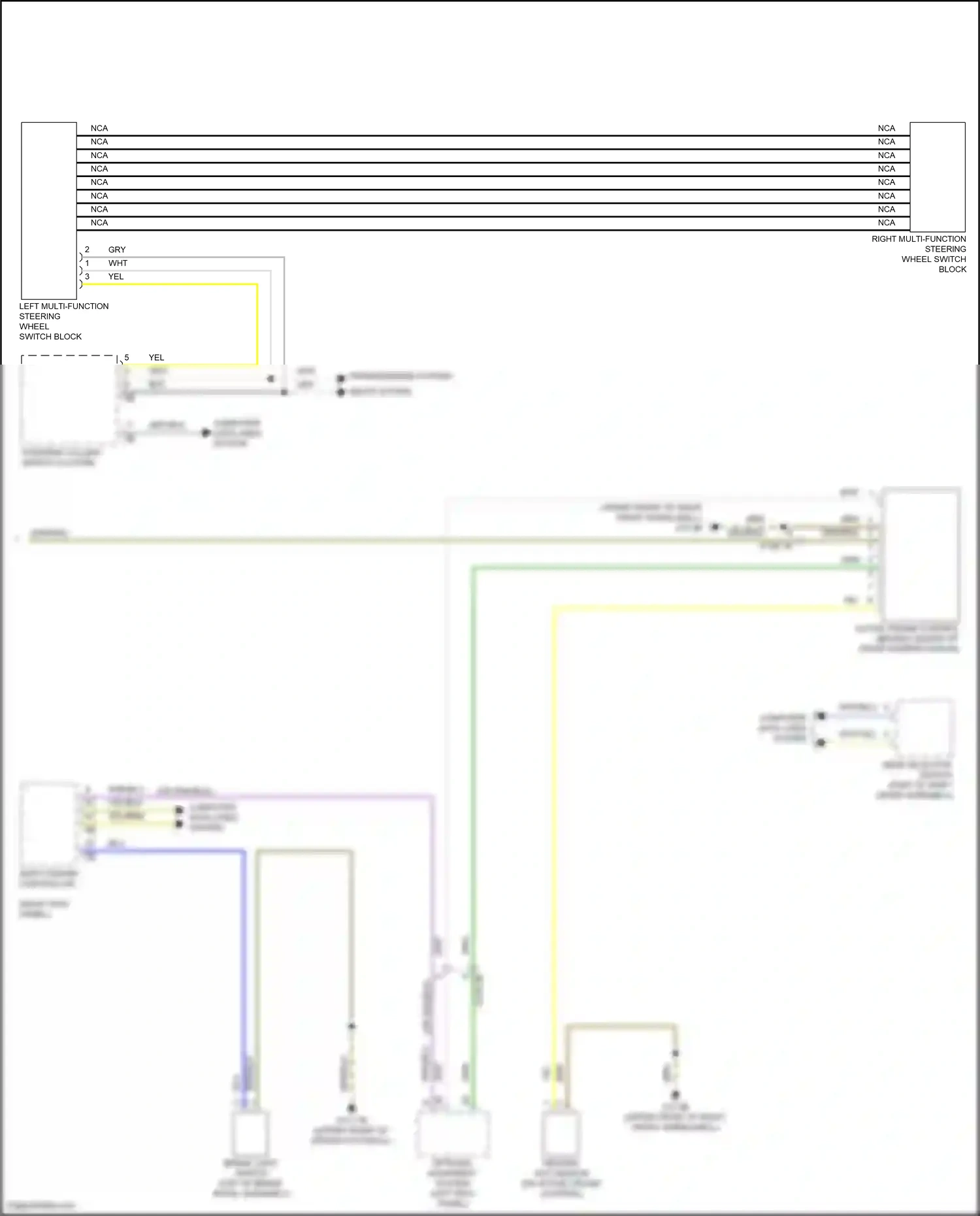 BMW X4 M F98 (2019-2021) left multi- function steering wheel switch block wiring diagram  (3 of 4)