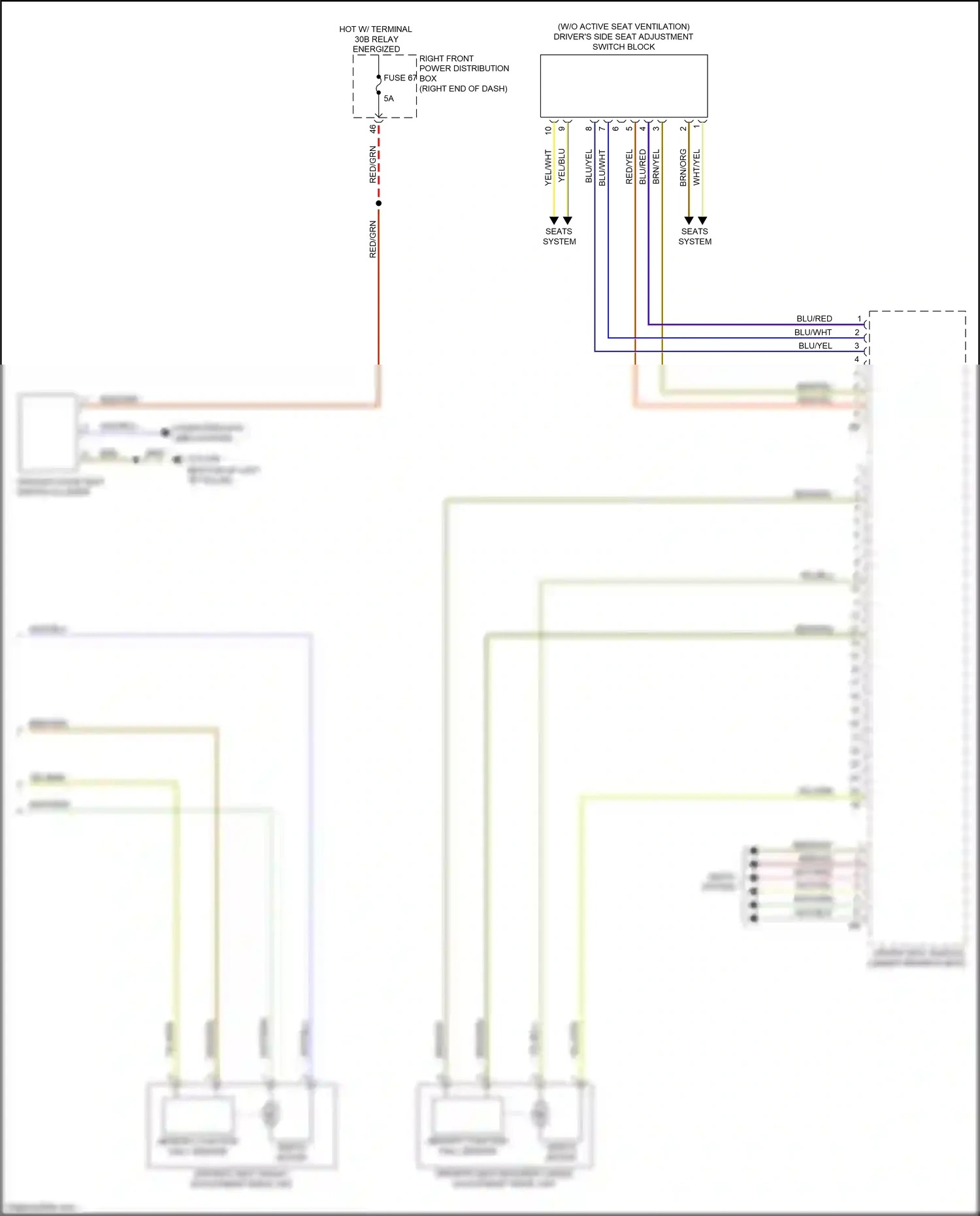 BMW X4 M F98 (2019-2021) memory function hall sensor wiring diagram  (2 of 2)