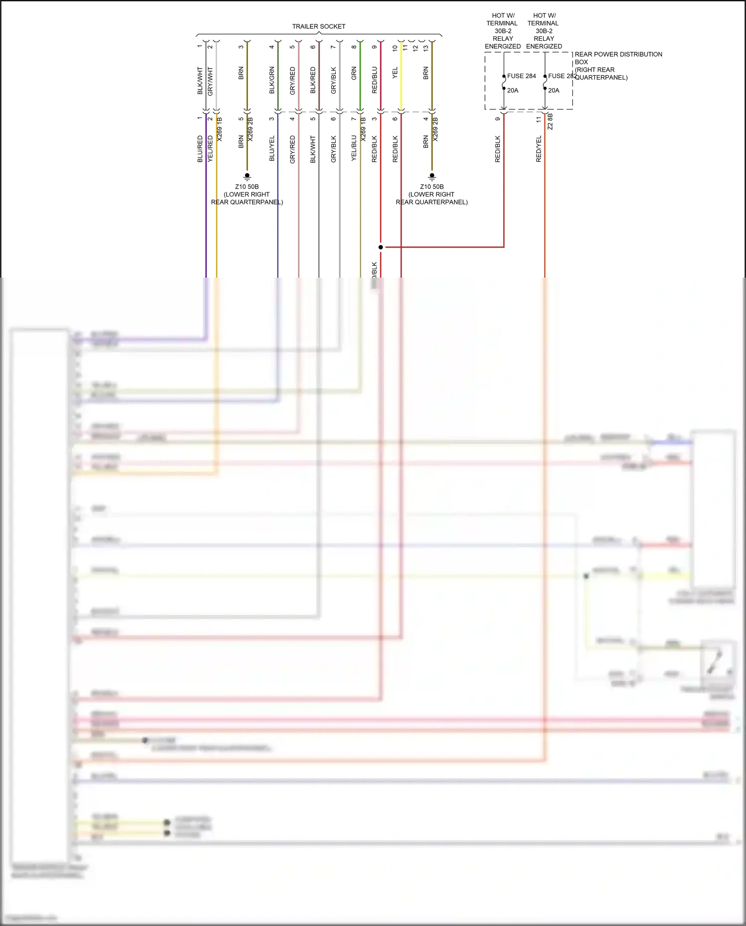 BMW X4 M F98 (2019-2021) trailer socket switch wiring diagram  (1 of 1)