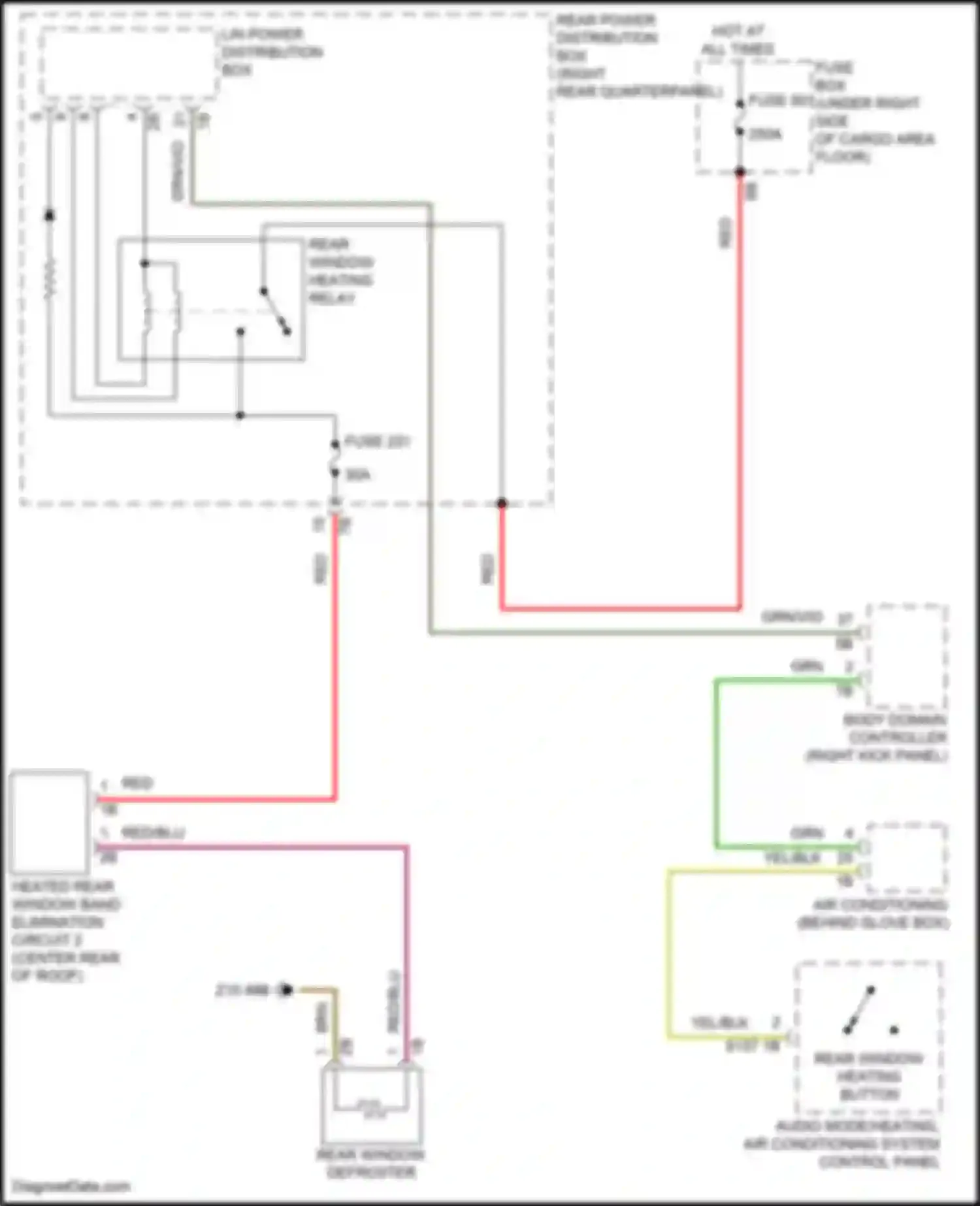 X4 BMW G02 facelift (2021-2024): Rear defogger circuit