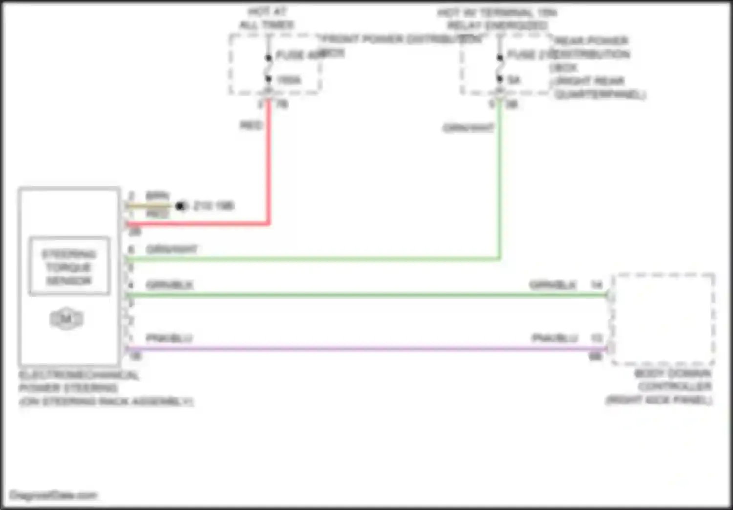 X4 BMW G02 facelift (2021-2024): Electronic power steering circuit