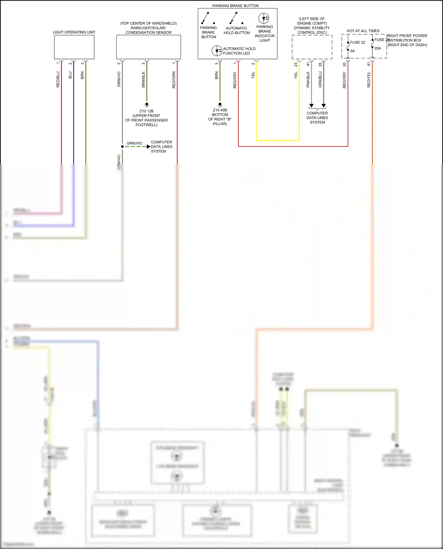 BMW X4 G02 facelift (2021-2024) automatic hold function led wiring diagram  (2 of 3)