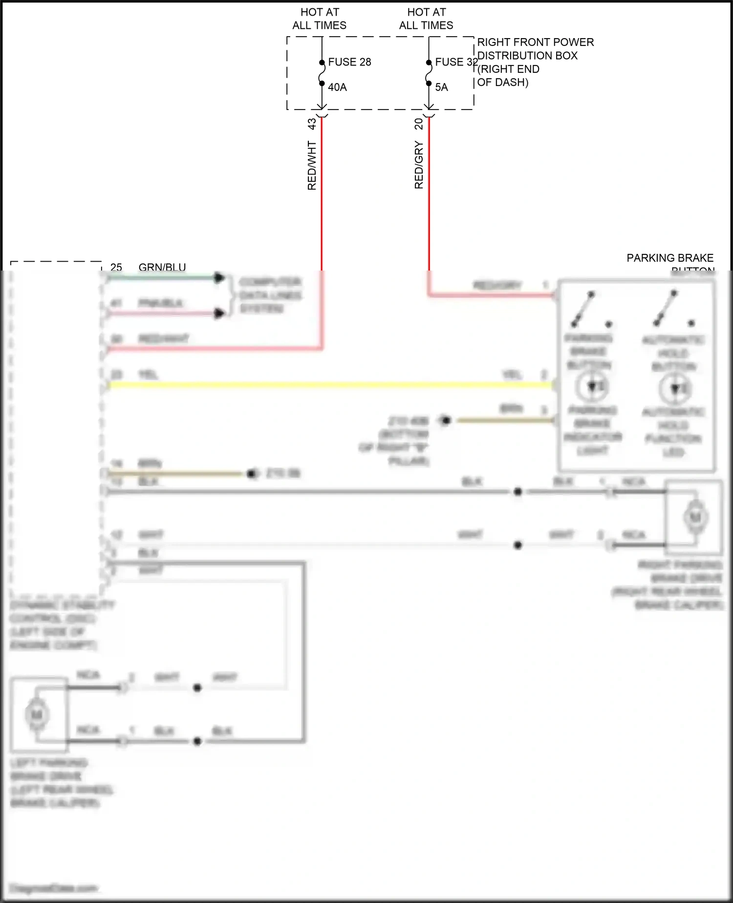 BMW X4 G02 facelift (2021-2024) automatic hold function led wiring diagram  (3 of 3)