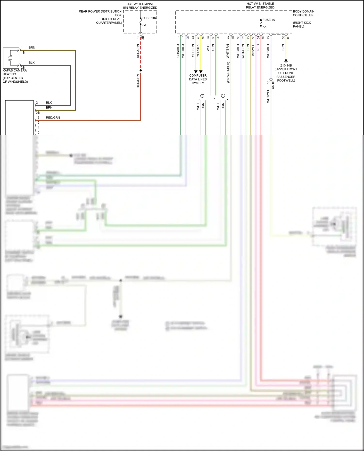 BMW X4 G02 facelift (2021-2024) camera based driver support systems wiring diagram  (3 of 4)
