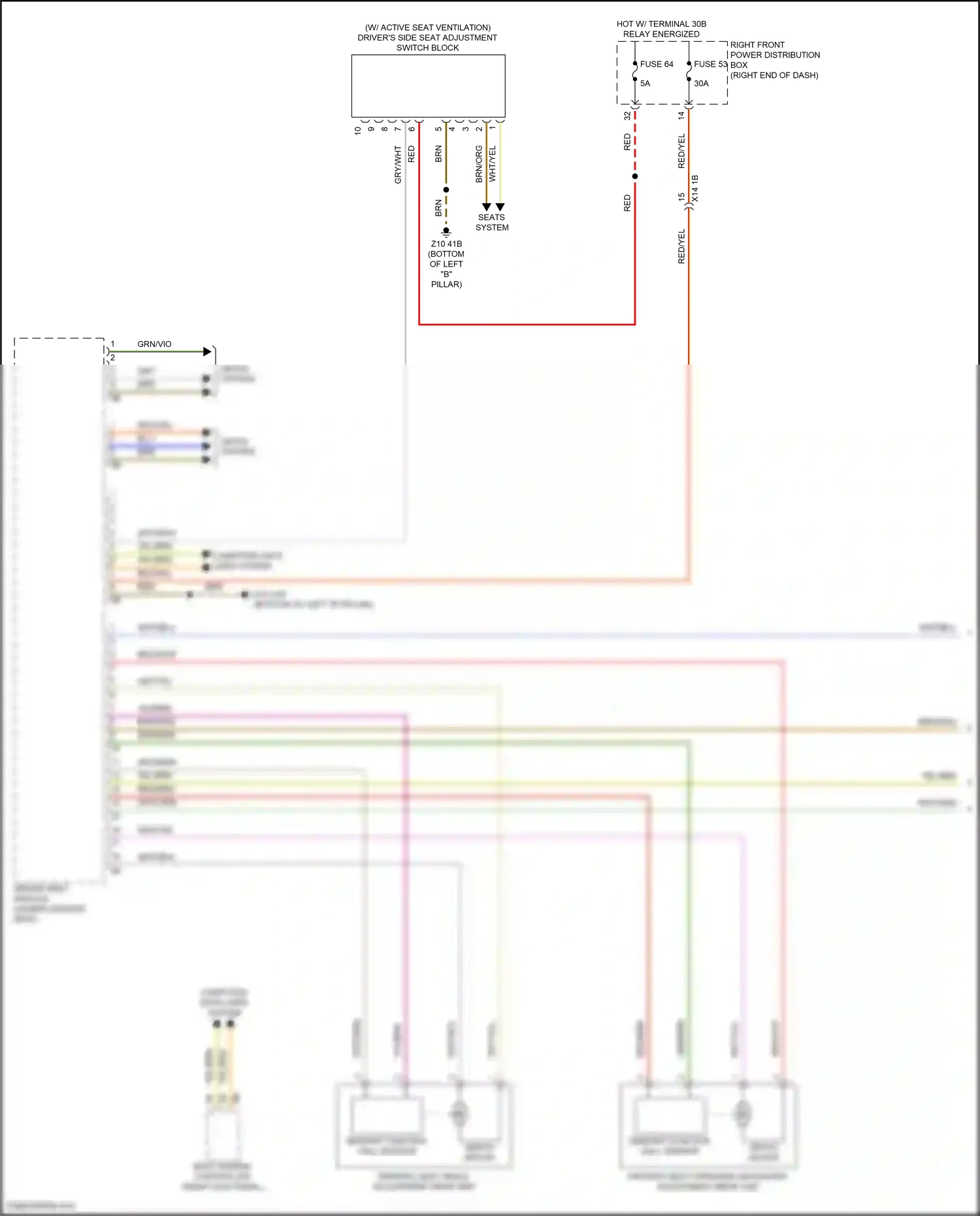BMW X4 G02 facelift (2021-2024) memory function hall sensor wiring diagram  (1 of 2)