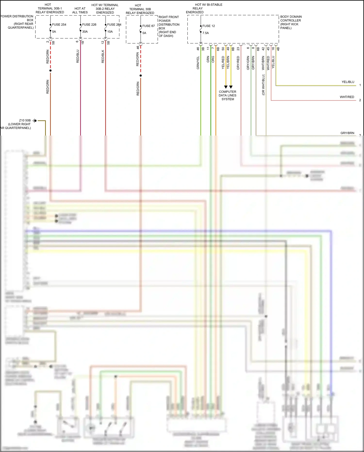BMW X4 G02 facelift (2021-2024) outer tailgate button wiring diagram  (2 of 2)