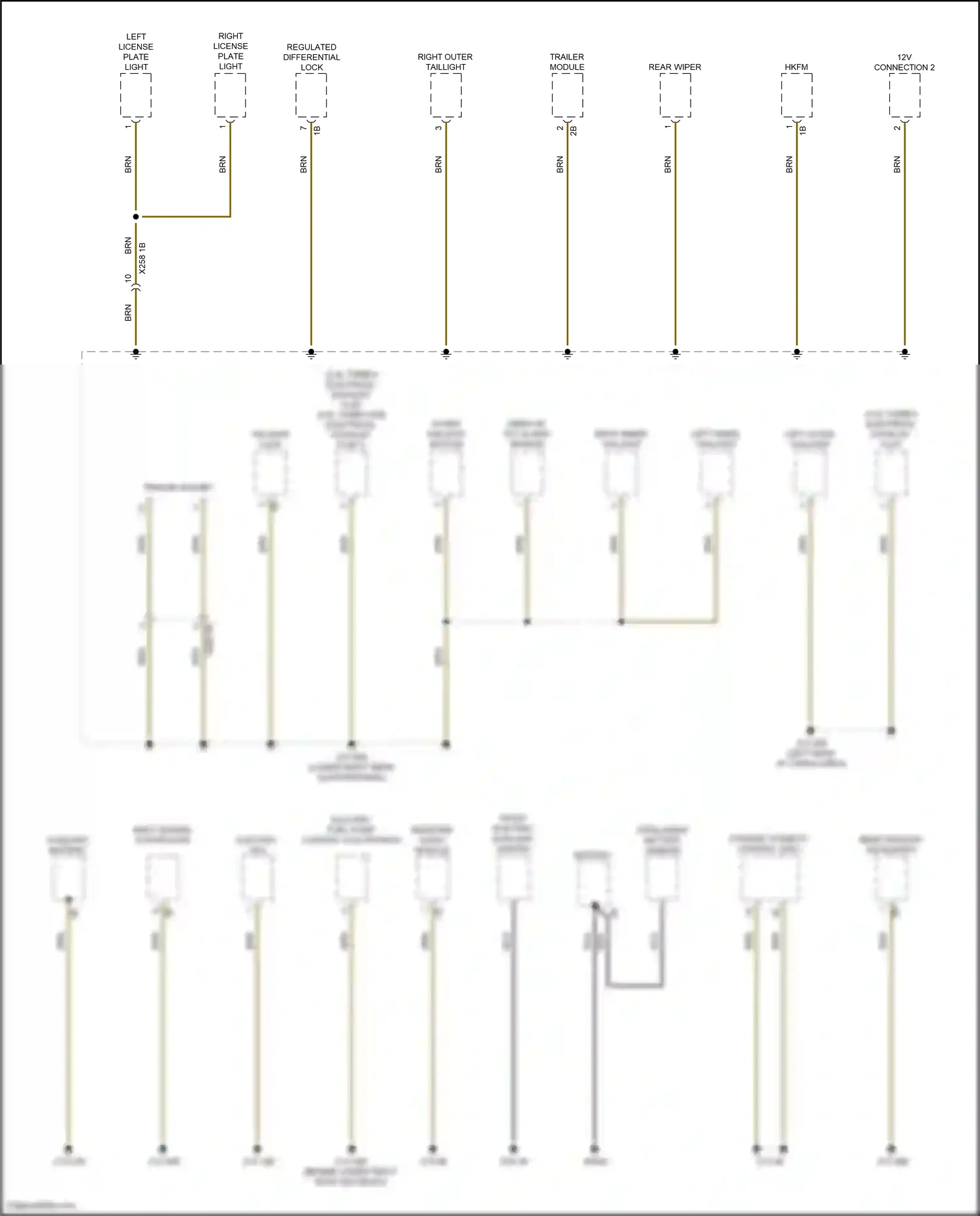 BMW X4 G02 facelift (2021-2024) outer tailgate button wiring diagram  (1 of 2)