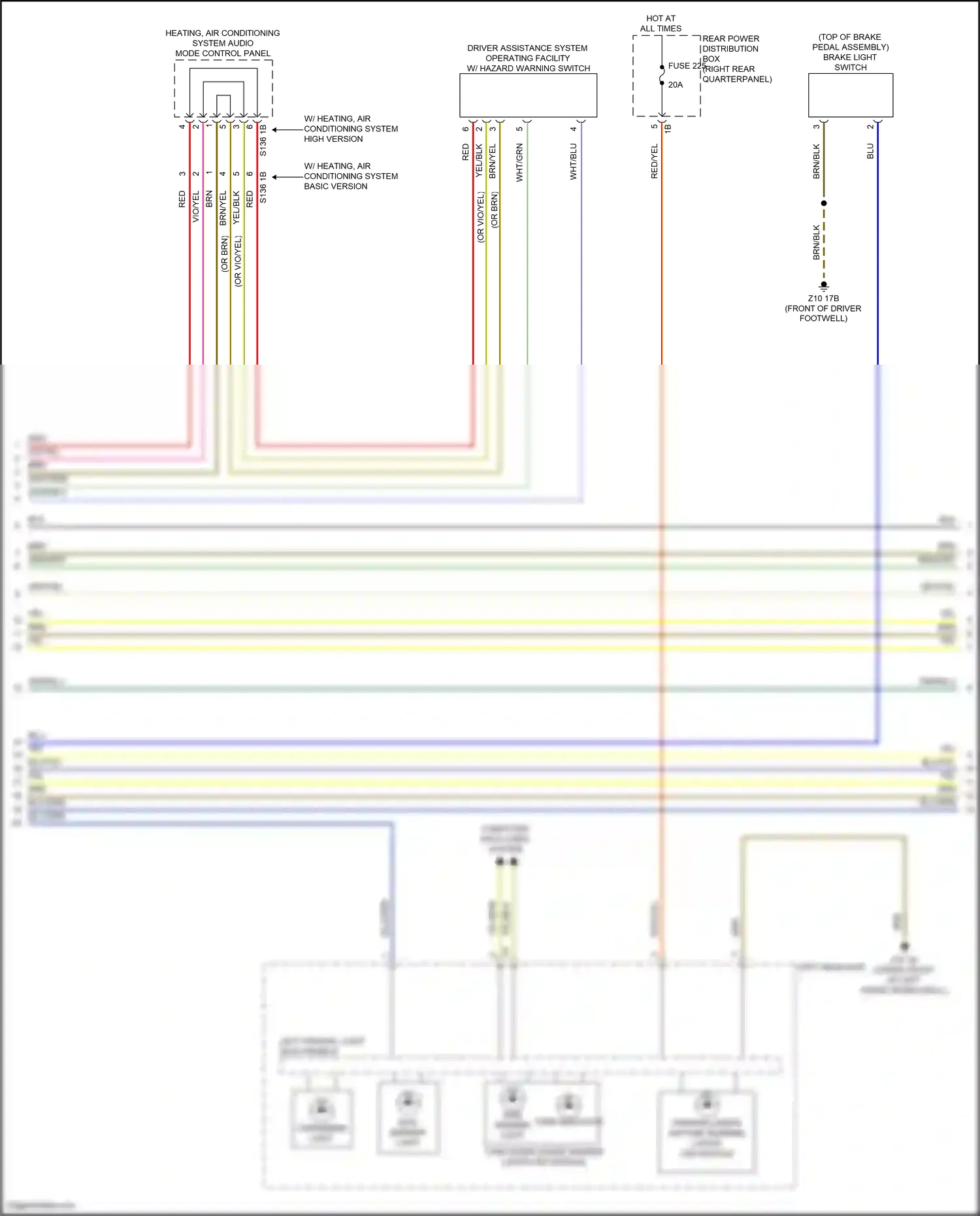 BMW X4 G02 facelift (2021-2024) w/ heating, air conditioning system basic version wiring diagram  (1 of 2)