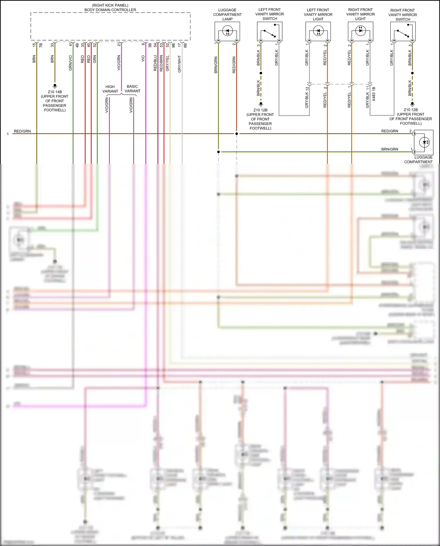 BMW X4 G02 (2018-2021) basic variant wiring diagram  (1 of 1)