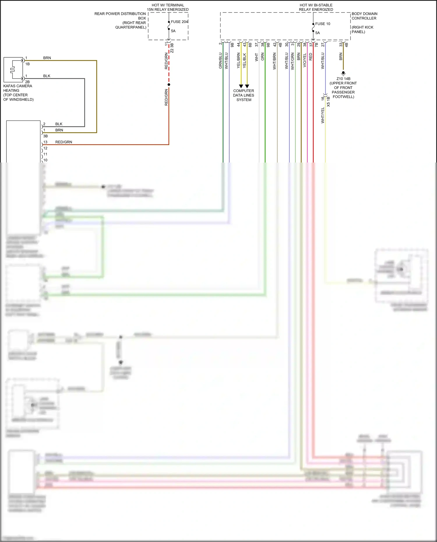 BMW X4 G02 (2018-2021) camera based driver support systems wiring diagram  (3 of 4)