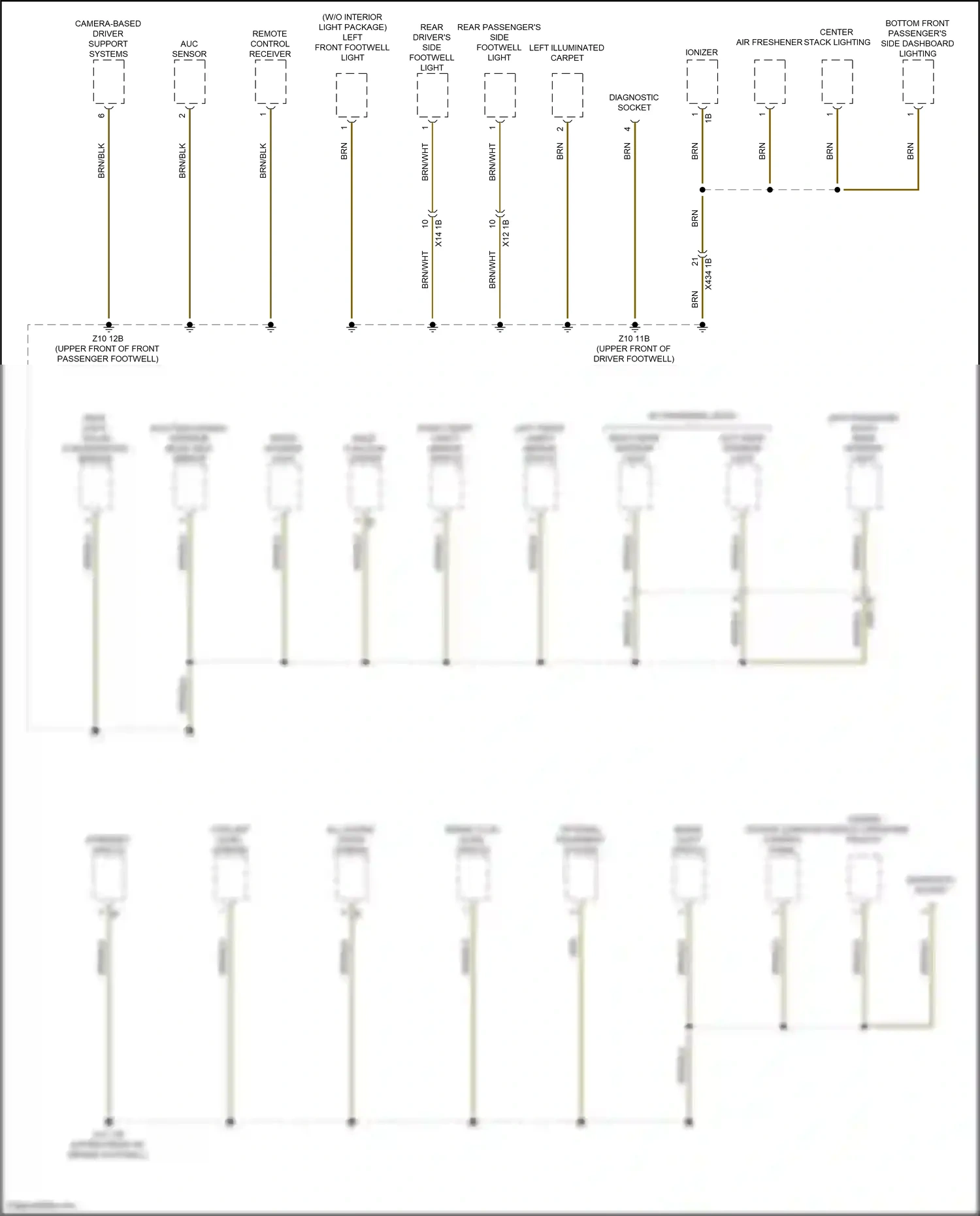 BMW X4 G02 (2018-2021) center stack lighting wiring diagram  (3 of 4)