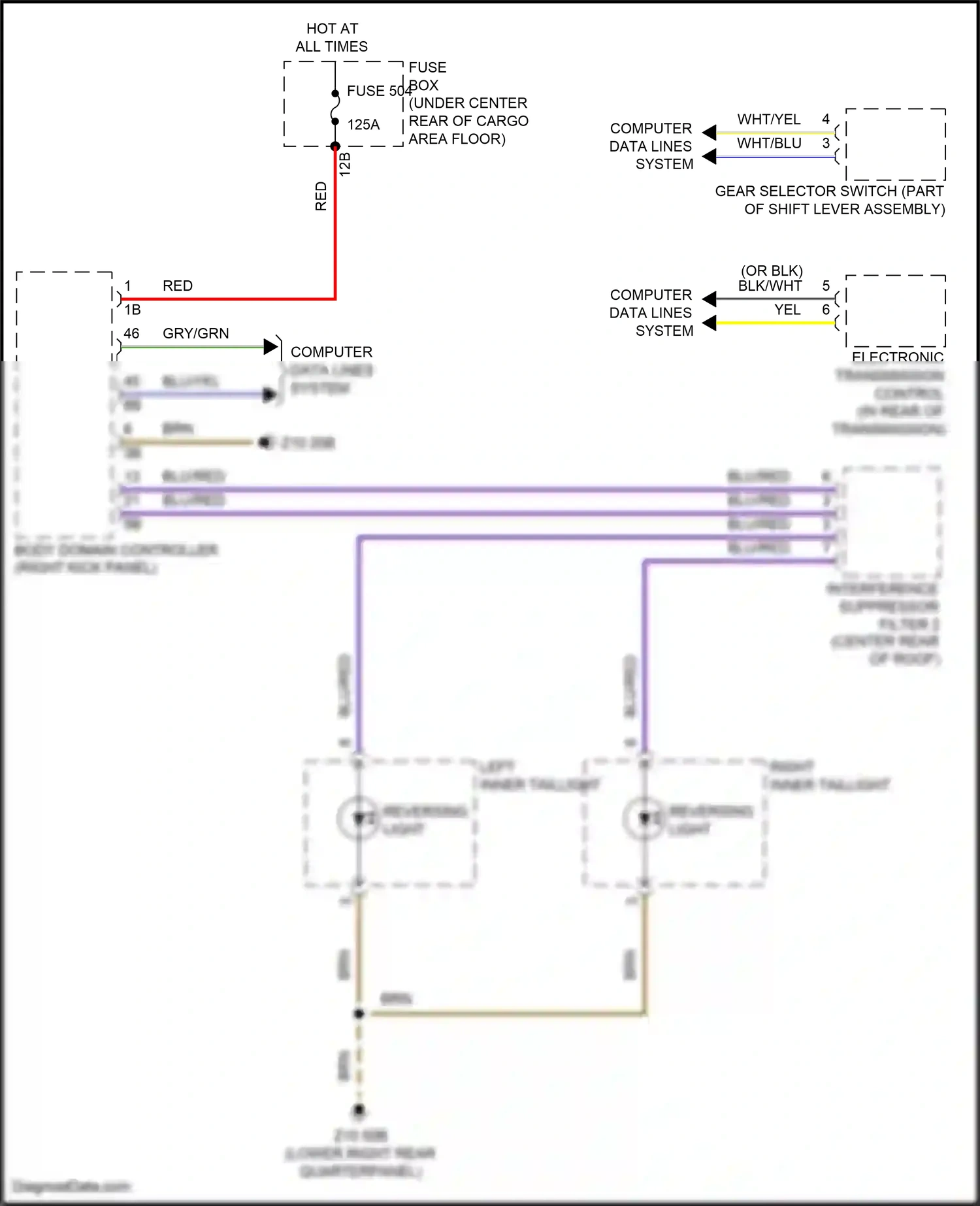 BMW X4 G02 (2018-2021) interference suppressor filter 2 wiring diagram  (1 of 2)