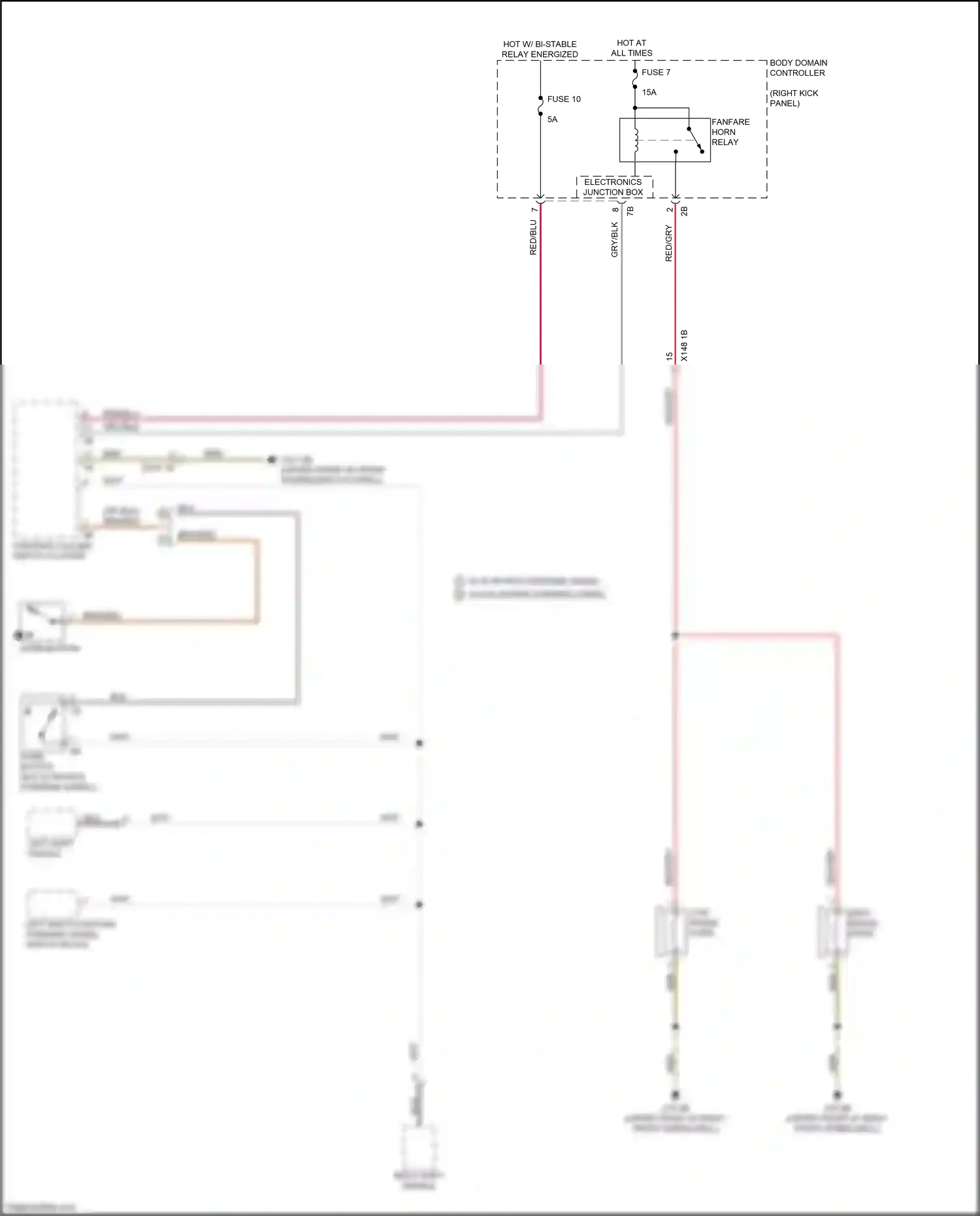 BMW X4 G02 (2018-2021) left shift paddle wiring diagram  (2 of 2)
